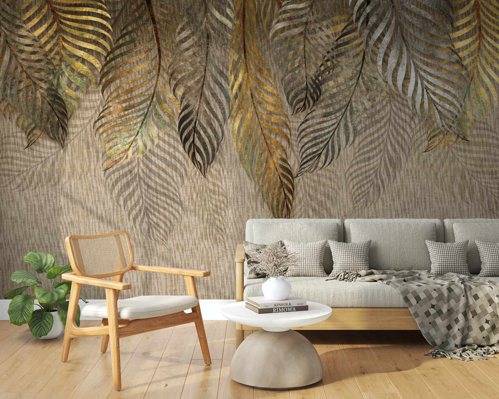 Fototapeta Vetvy banánovej palmy pokryté zlatom