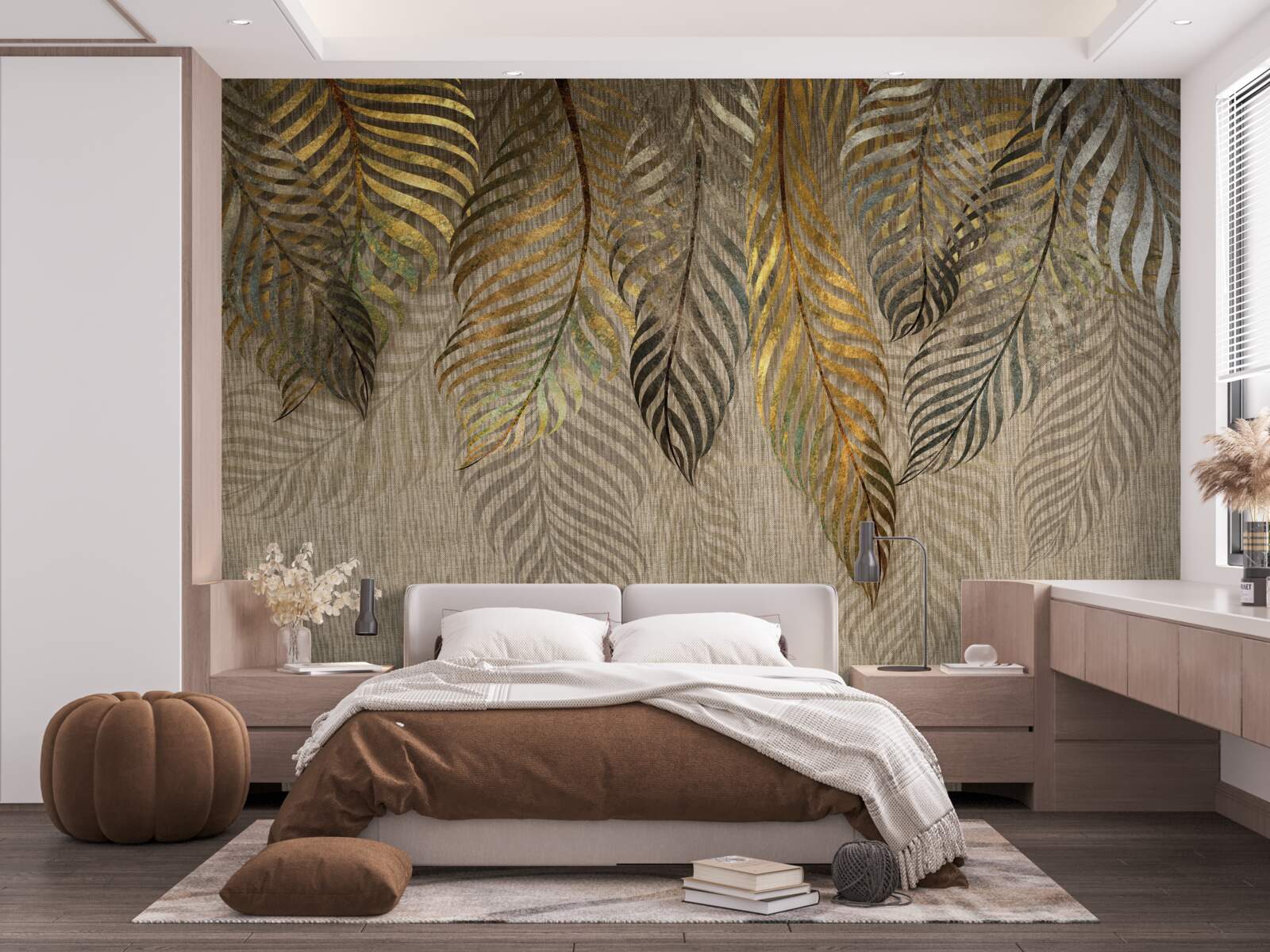 Fototapeta Vetvy banánovej palmy pokryté zlatom