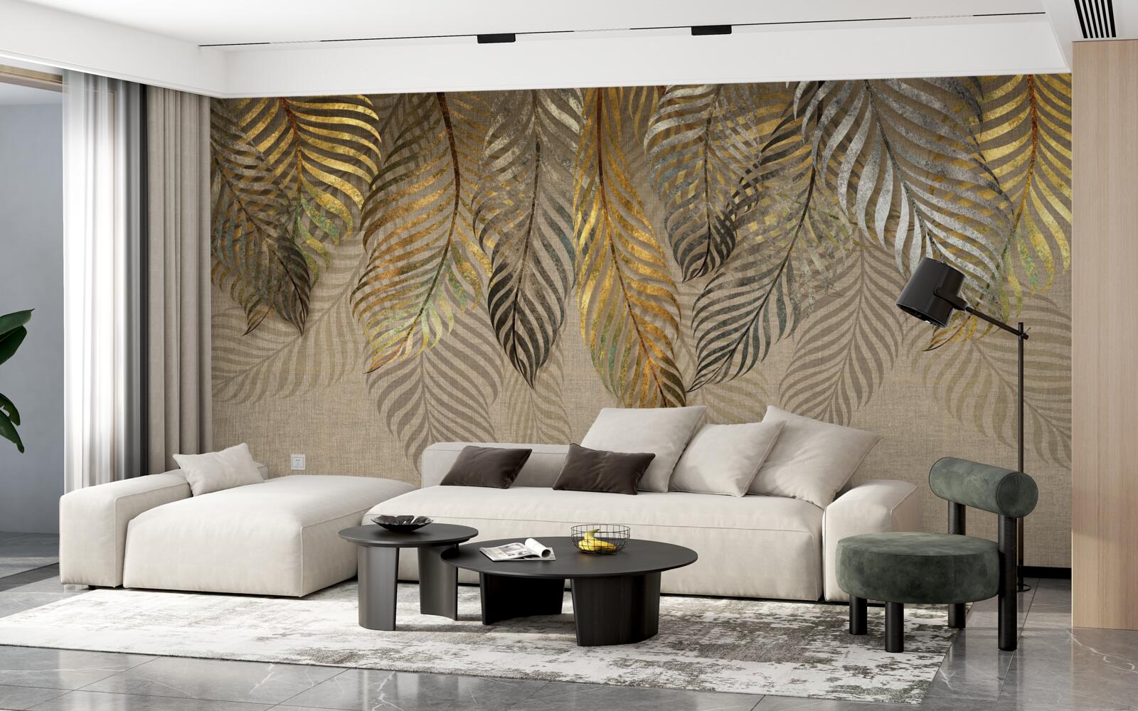 Fototapeta Vetvy banánovej palmy pokryté zlatom