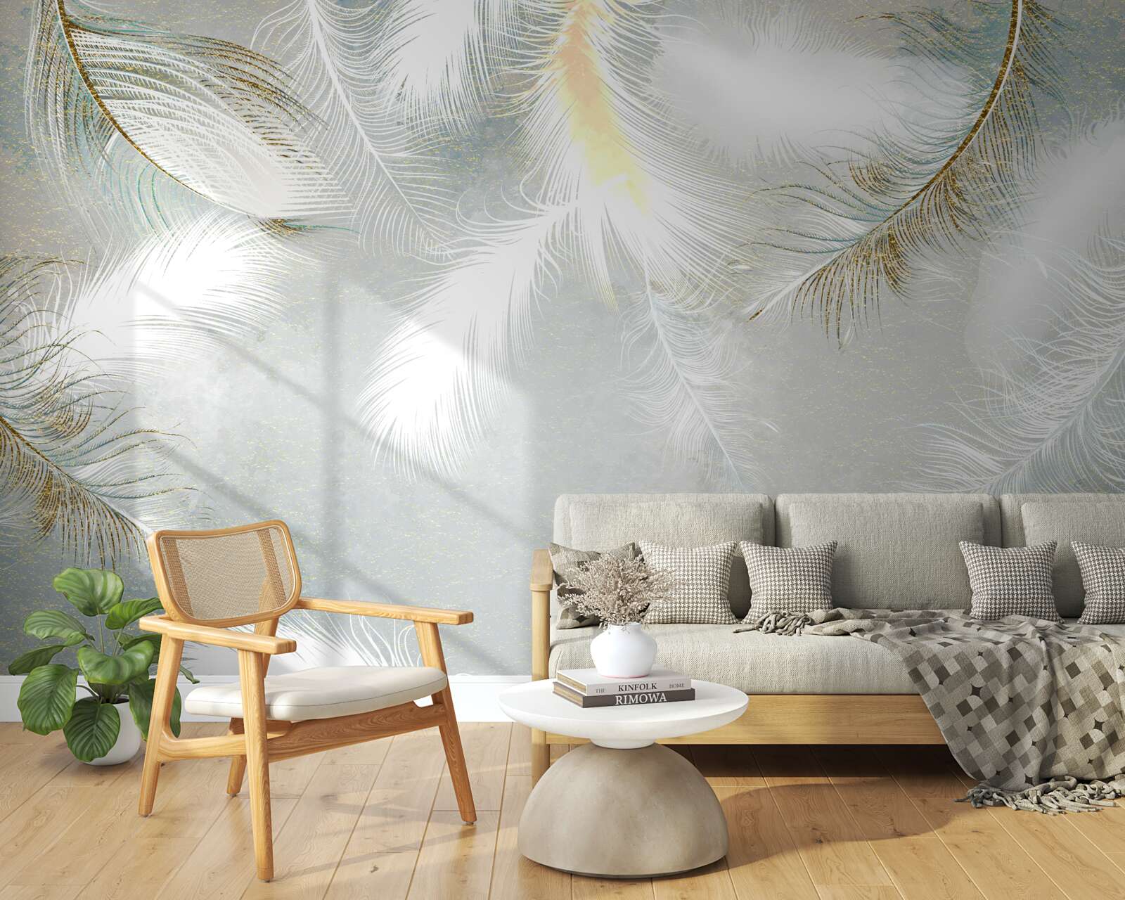 Fototapeta pozadie vyrobené zo svetlého abstraktného peria