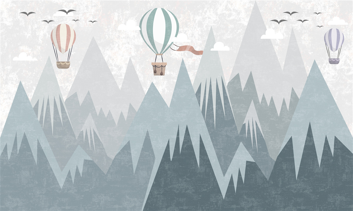 Fototapeta hory za sebou nechávajú lietajúce balóny