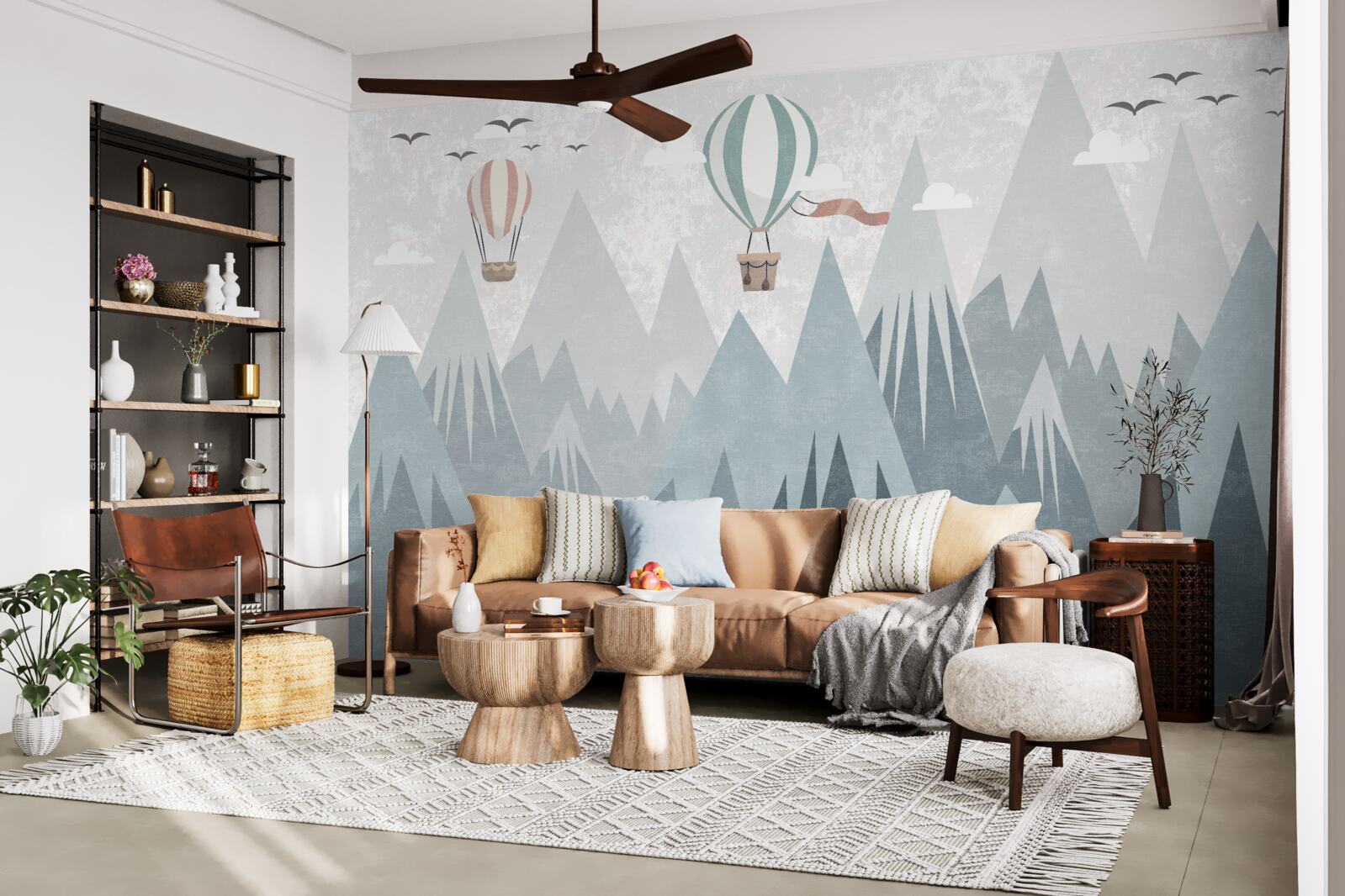 Fototapeta hory za sebou nechávajú lietajúce balóny