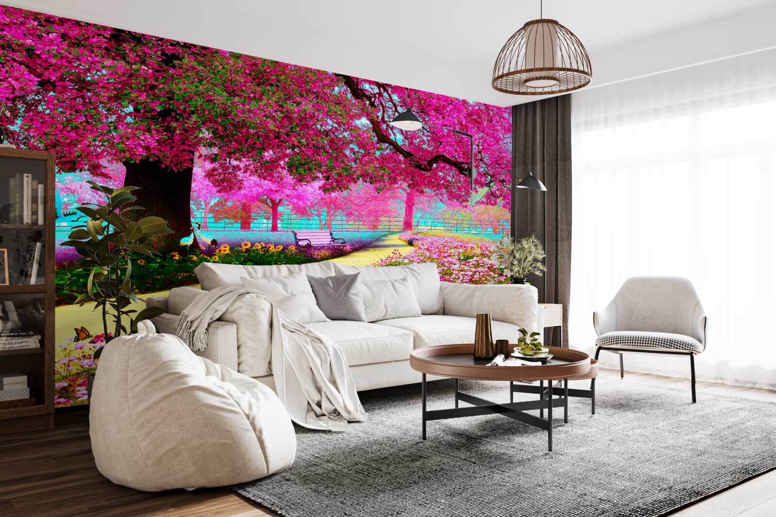 Fototapeta staré sakury kvitnúce v ružových odtieňoch