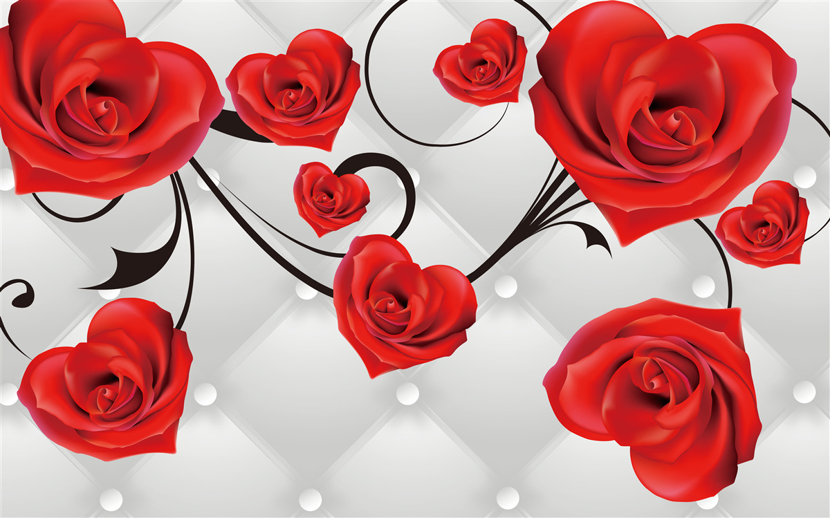 Fototapeta červené ruže v tvare srdca
