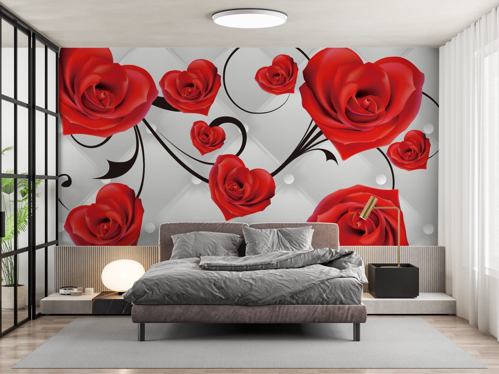 Fototapeta červené ruže v tvare srdca