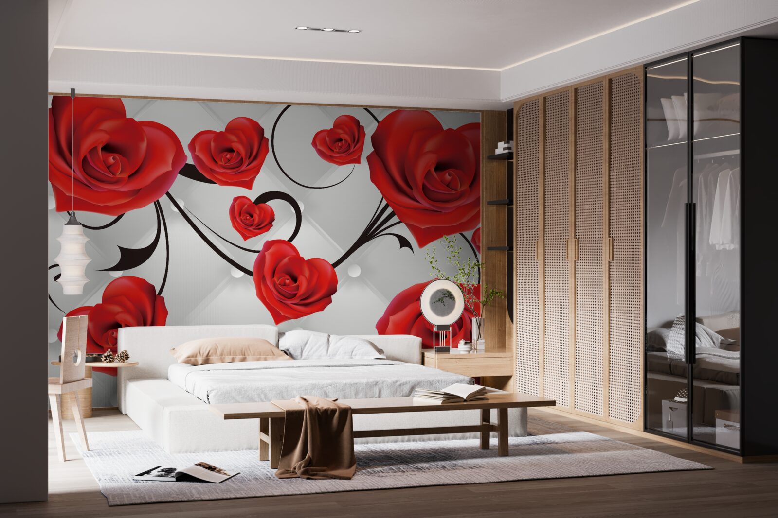 Fototapeta červené ruže v tvare srdca