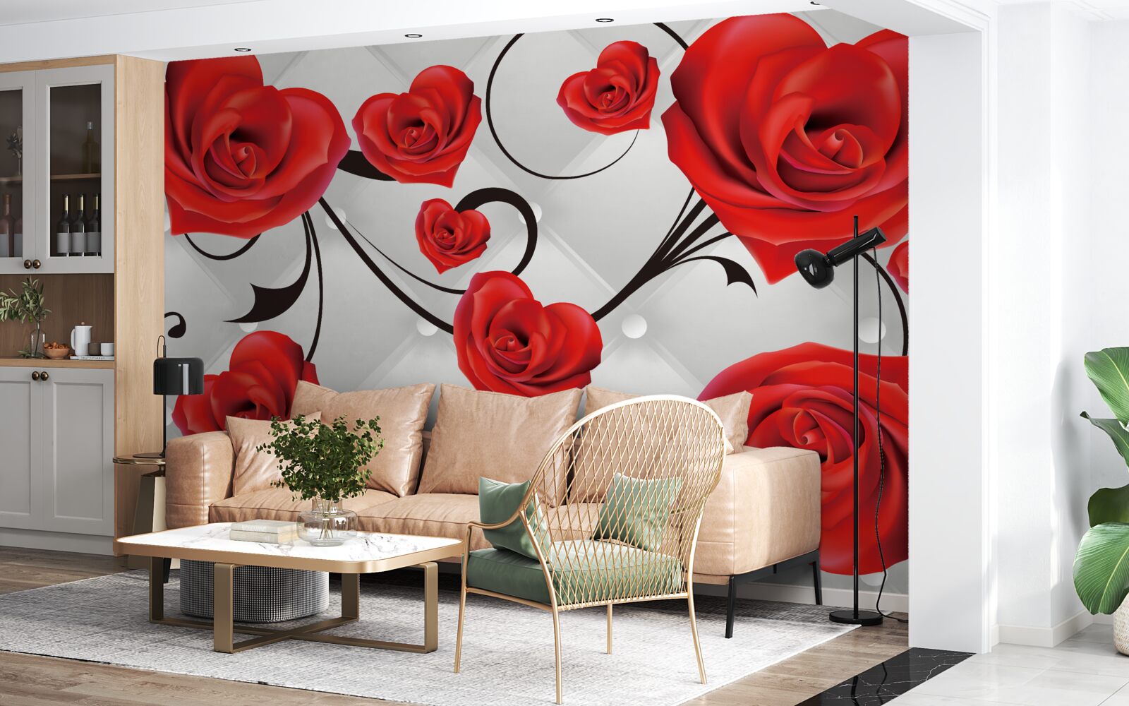 Fototapeta červené ruže v tvare srdca