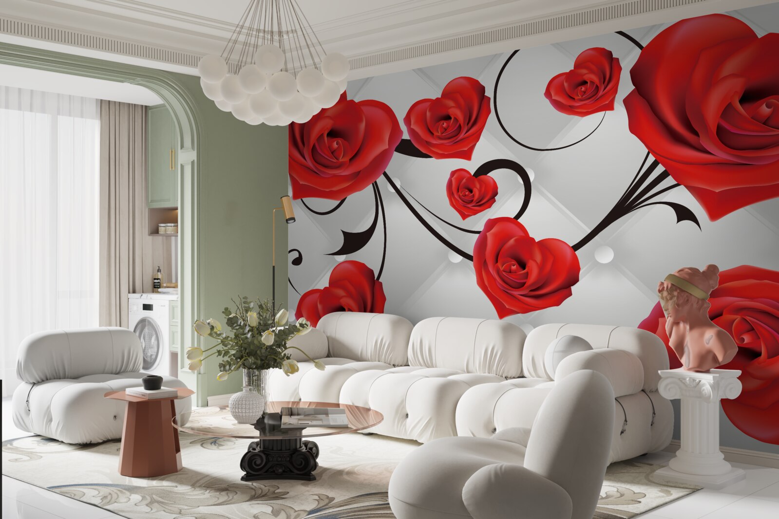 Fototapeta červené ruže v tvare srdca