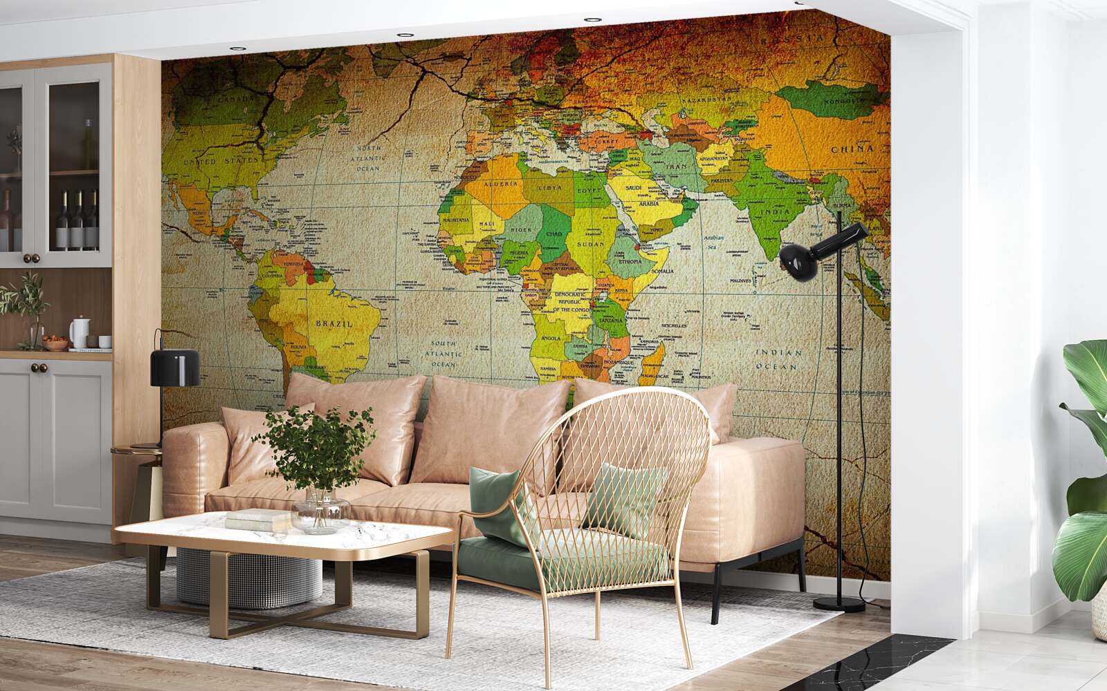 Fototapeta geografická mapa sveta