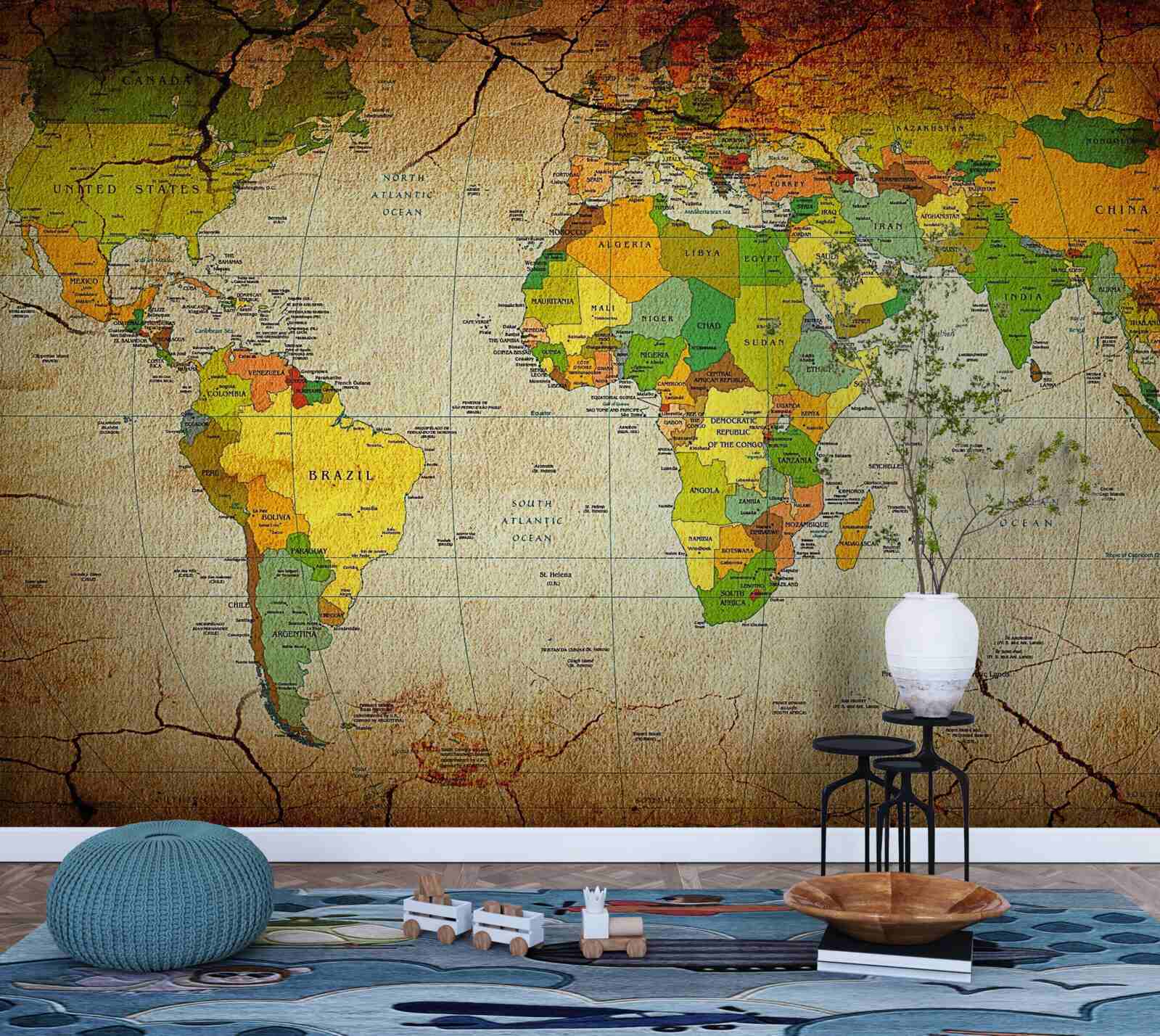 Fototapeta geografická mapa sveta