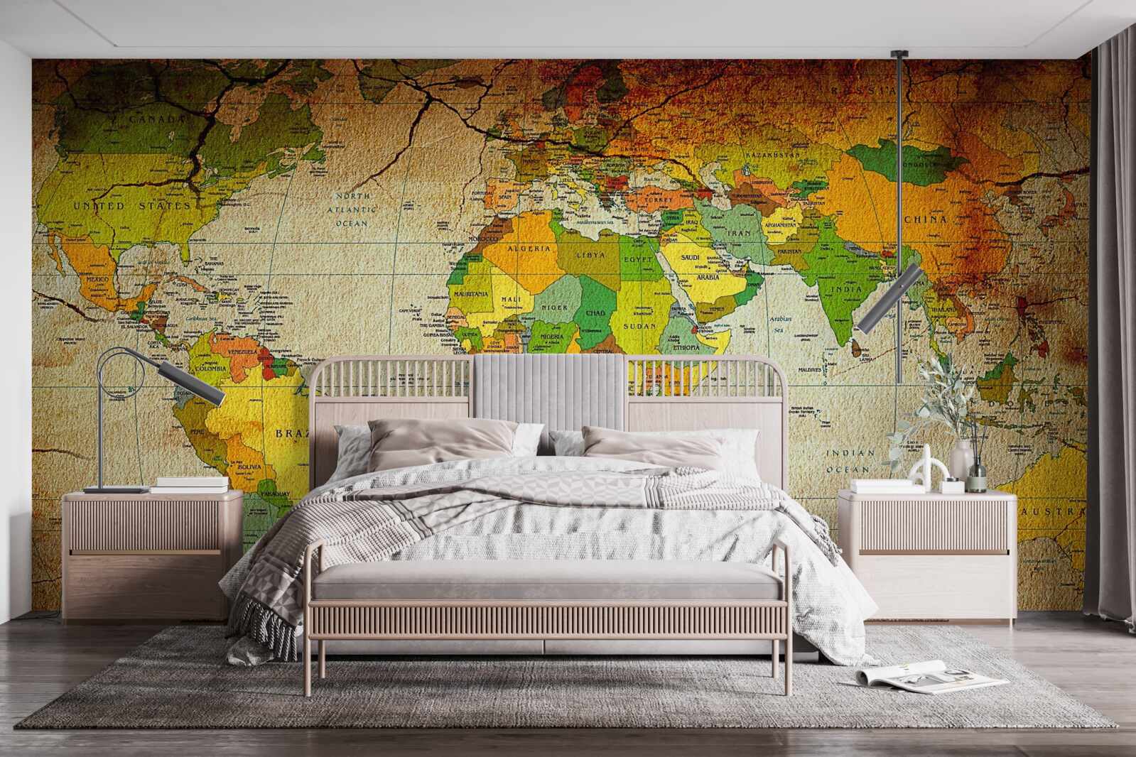 Fototapeta geografická mapa sveta