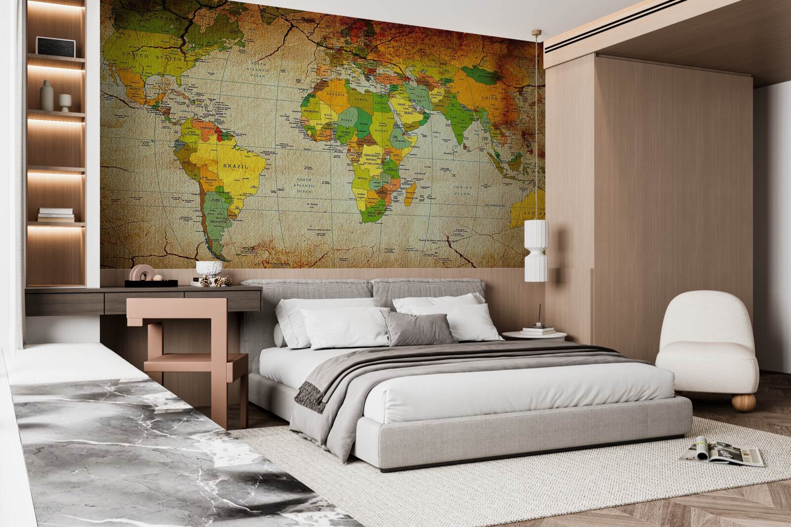 Fototapeta geografická mapa sveta