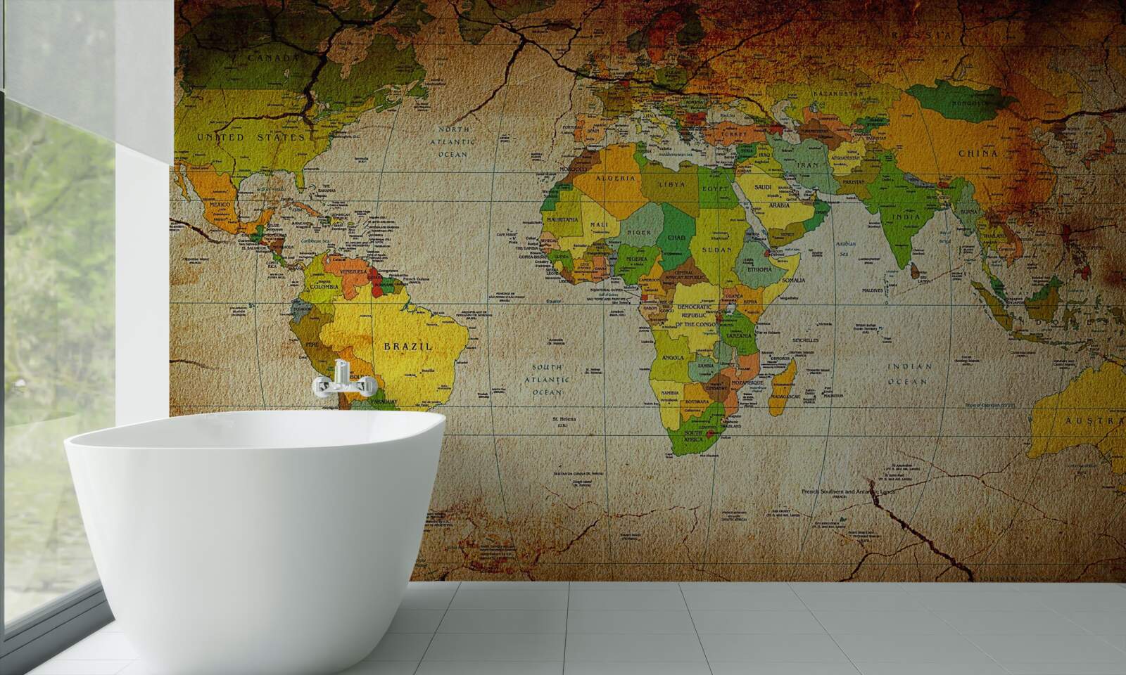 Fototapeta geografická mapa sveta