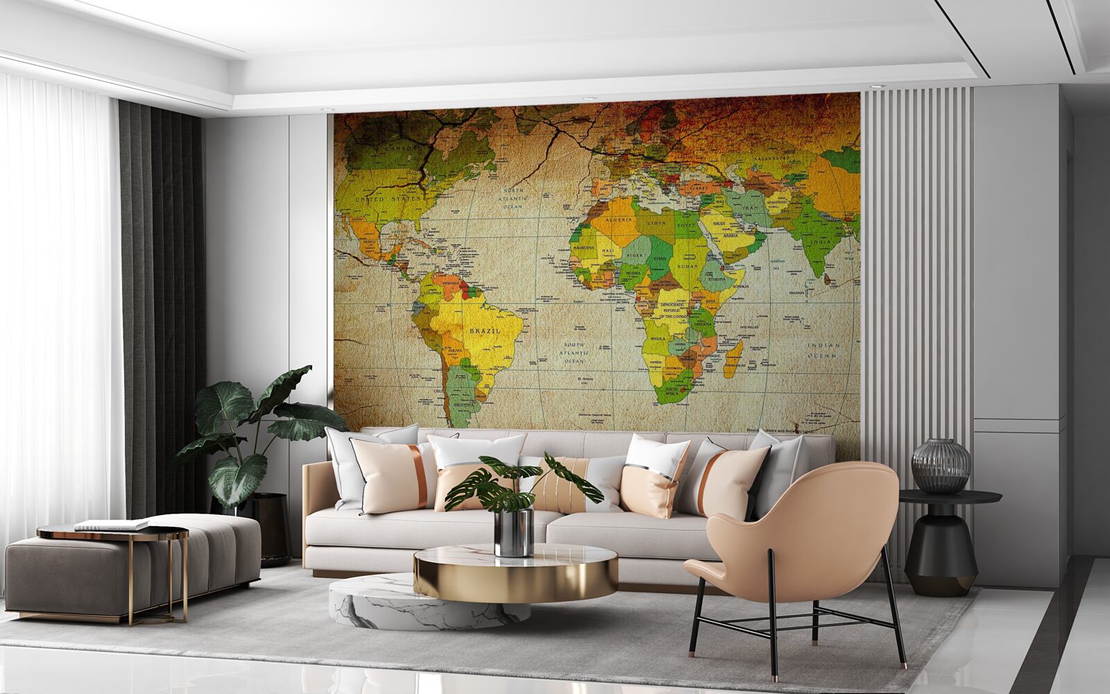 Fototapeta geografická mapa sveta