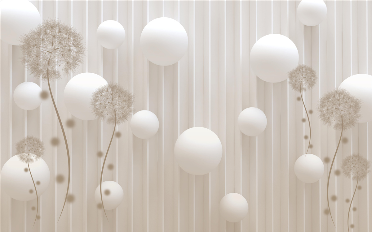 Fototapeta guličky a púpavy v odtieňoch svetloružovej