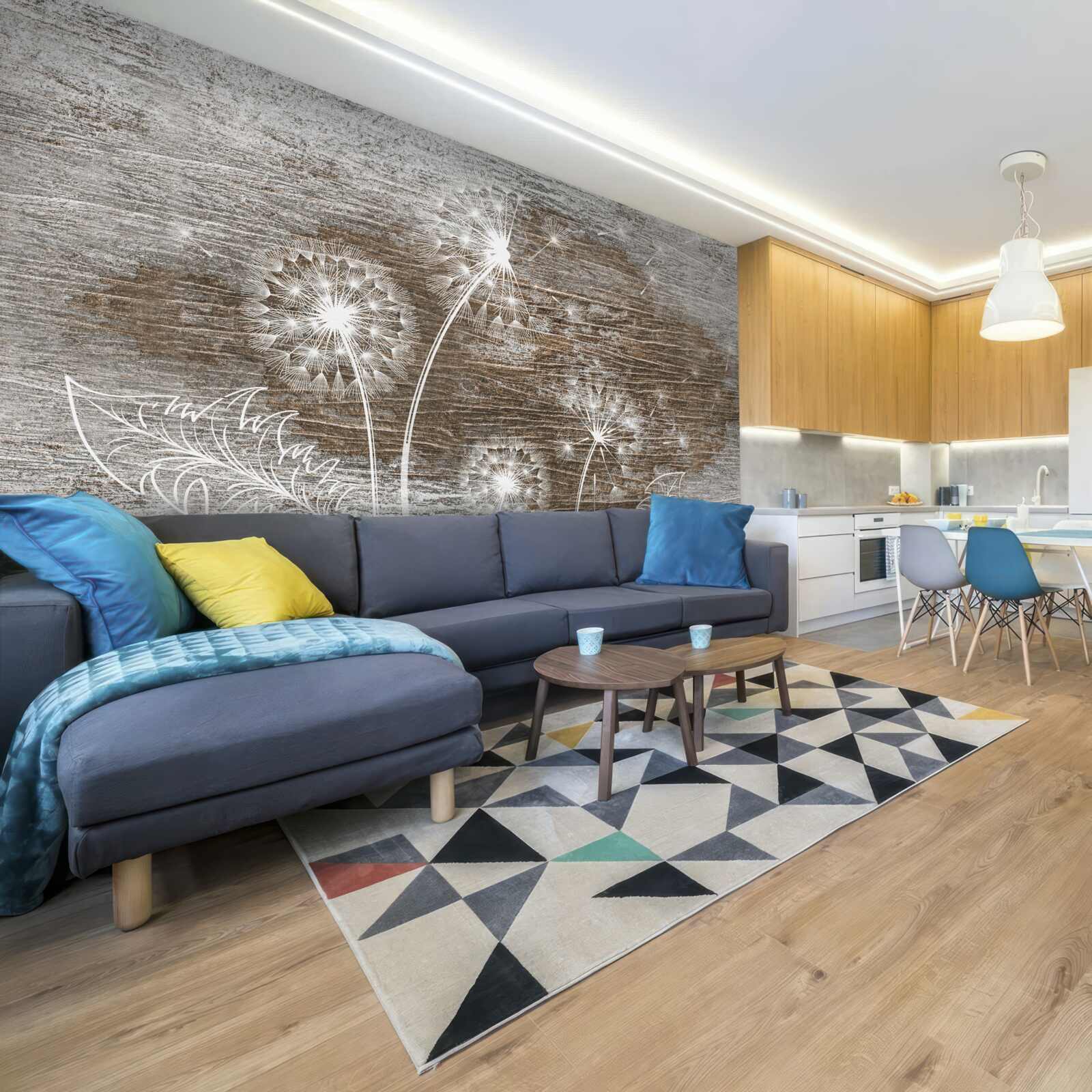 Fototapeta púpavy, biele ako sneh, na strome