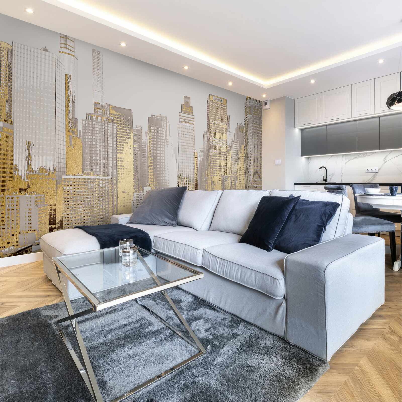 Fototapeta zlatá panoráma mrakodrapov