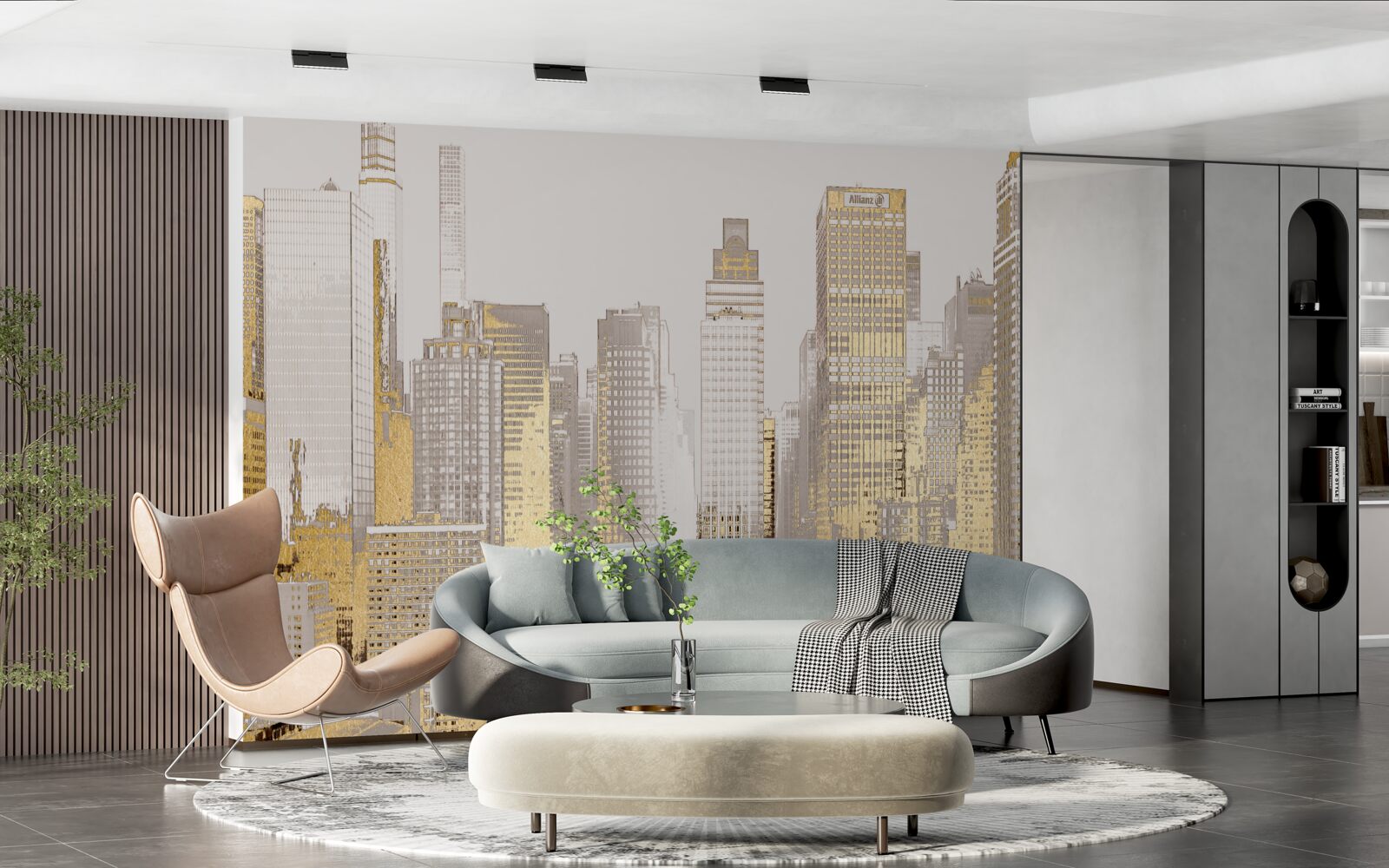 Fototapeta zlatá panoráma mrakodrapov