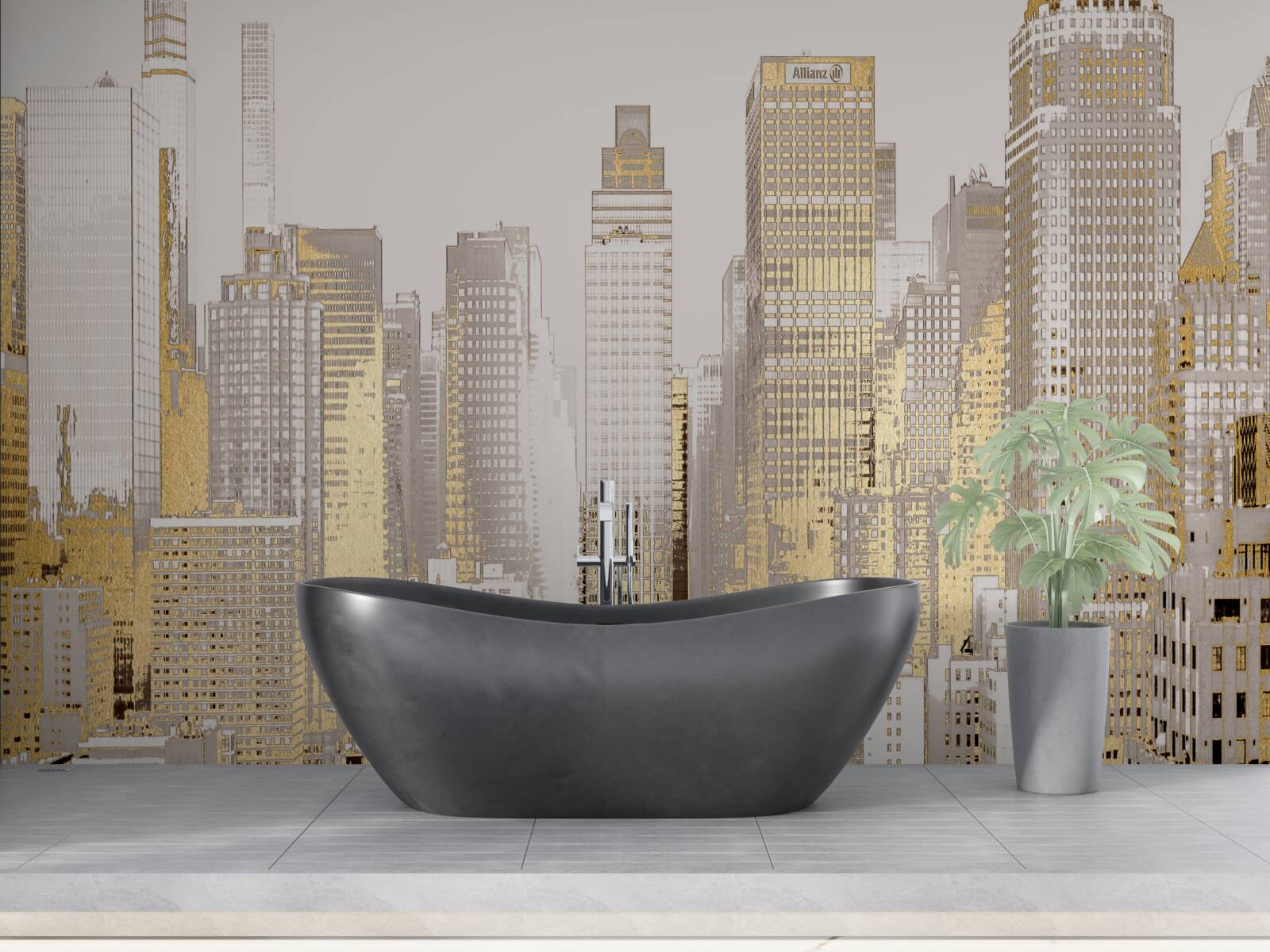 Fototapeta zlatá panoráma mrakodrapov