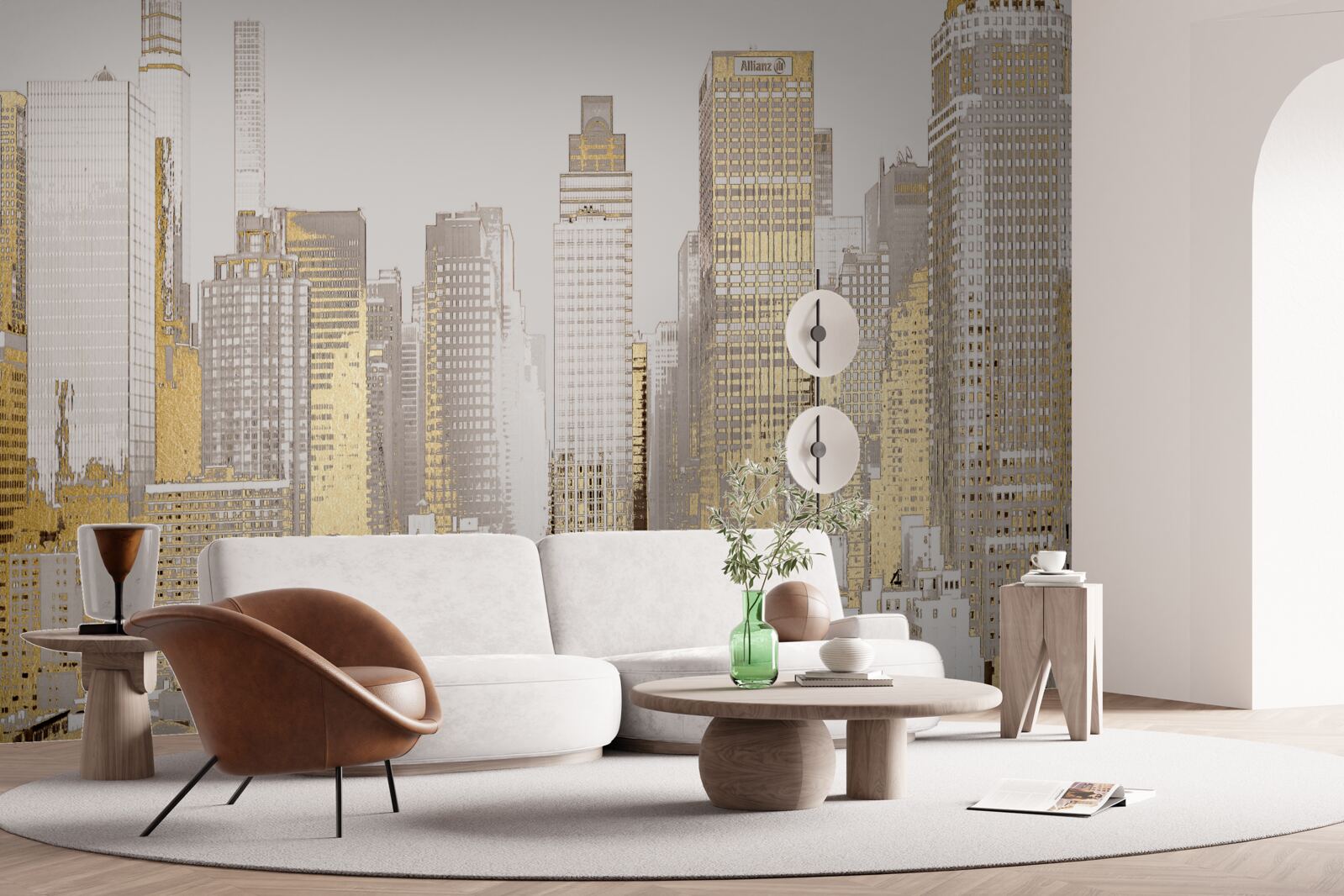 Fototapeta zlatá panoráma mrakodrapov