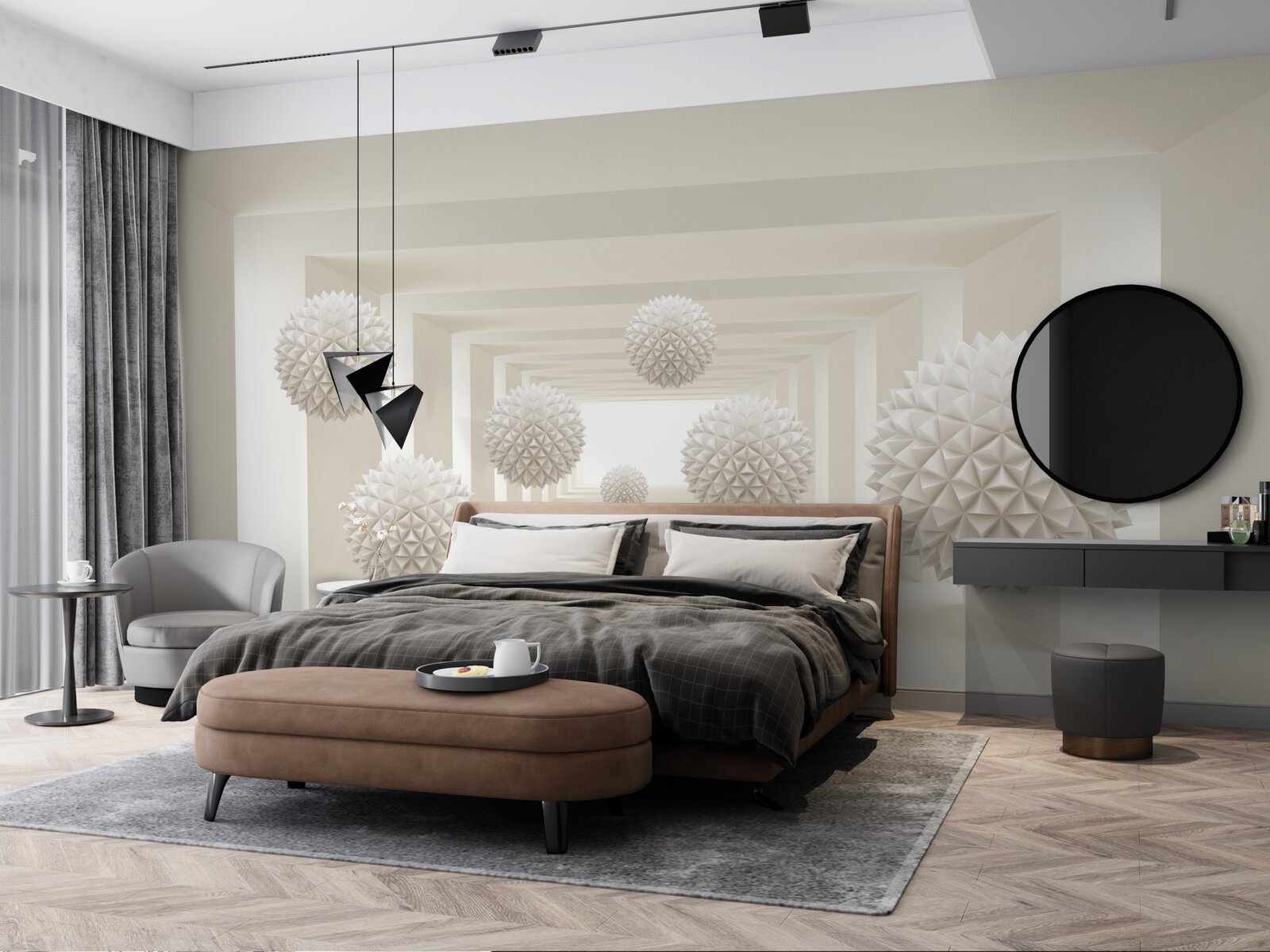 Fototapeta podzemná chodba s ostnatými guľami