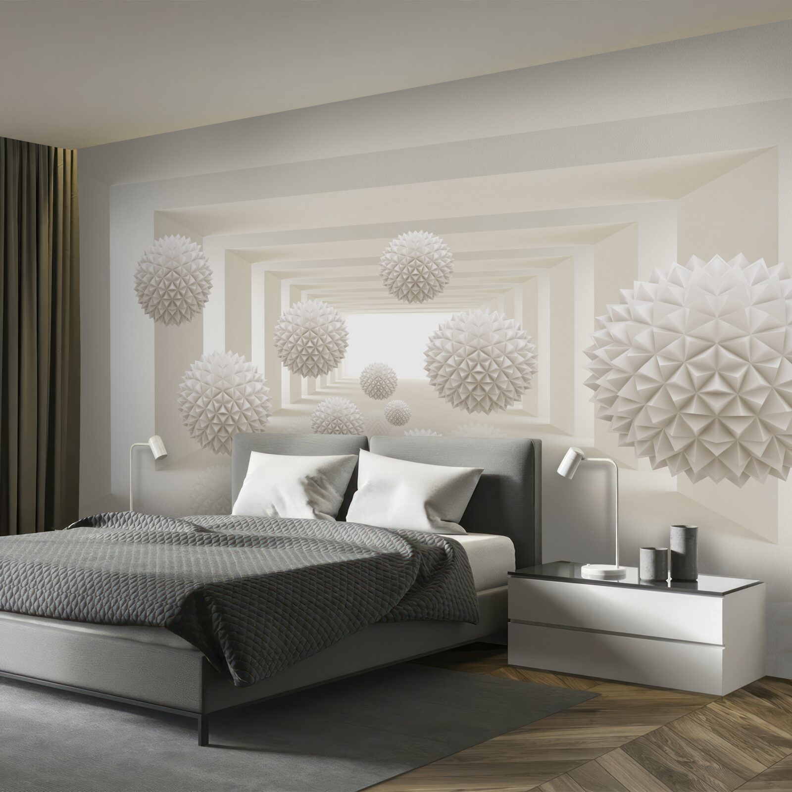 Fototapeta podzemná chodba s ostnatými guľami