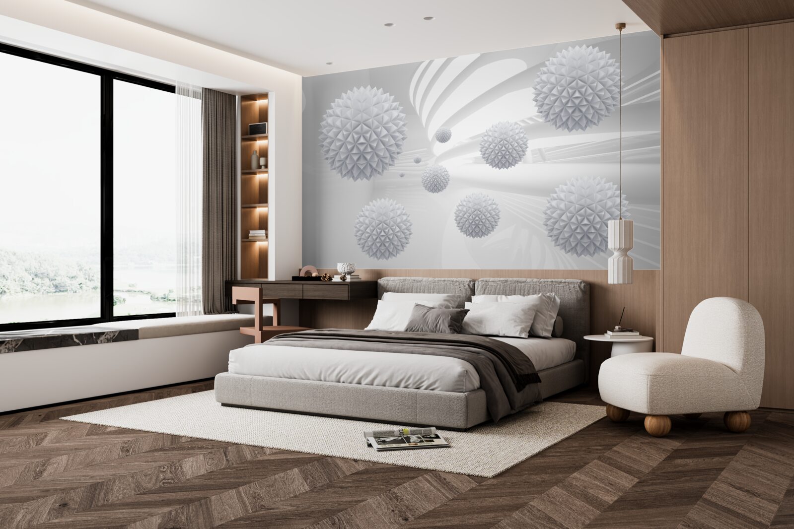 Fototapeta špicaté gule plávajúce beztiaže