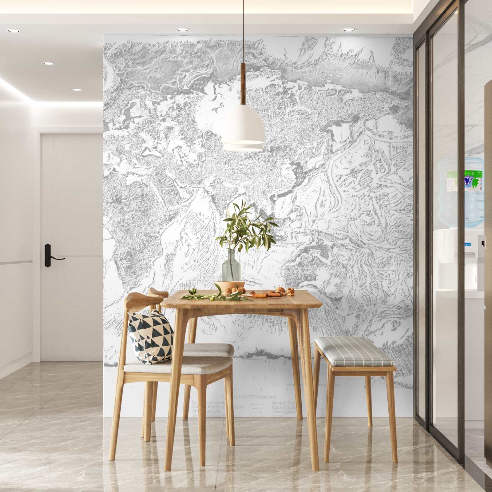 Fototapeta západ slnka nad horskou abstrakciou a lesom