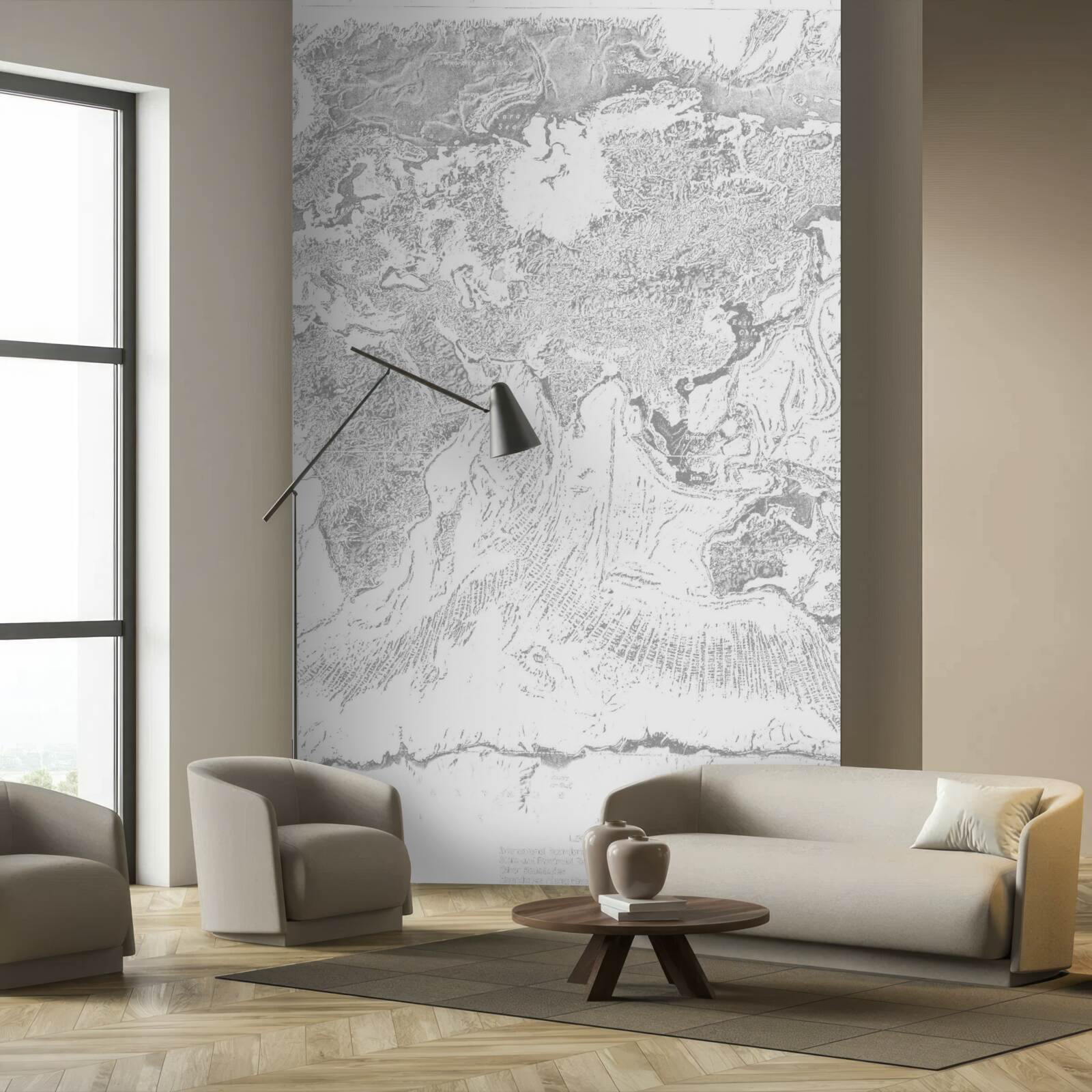 Fototapeta západ slnka nad horskou abstrakciou a lesom