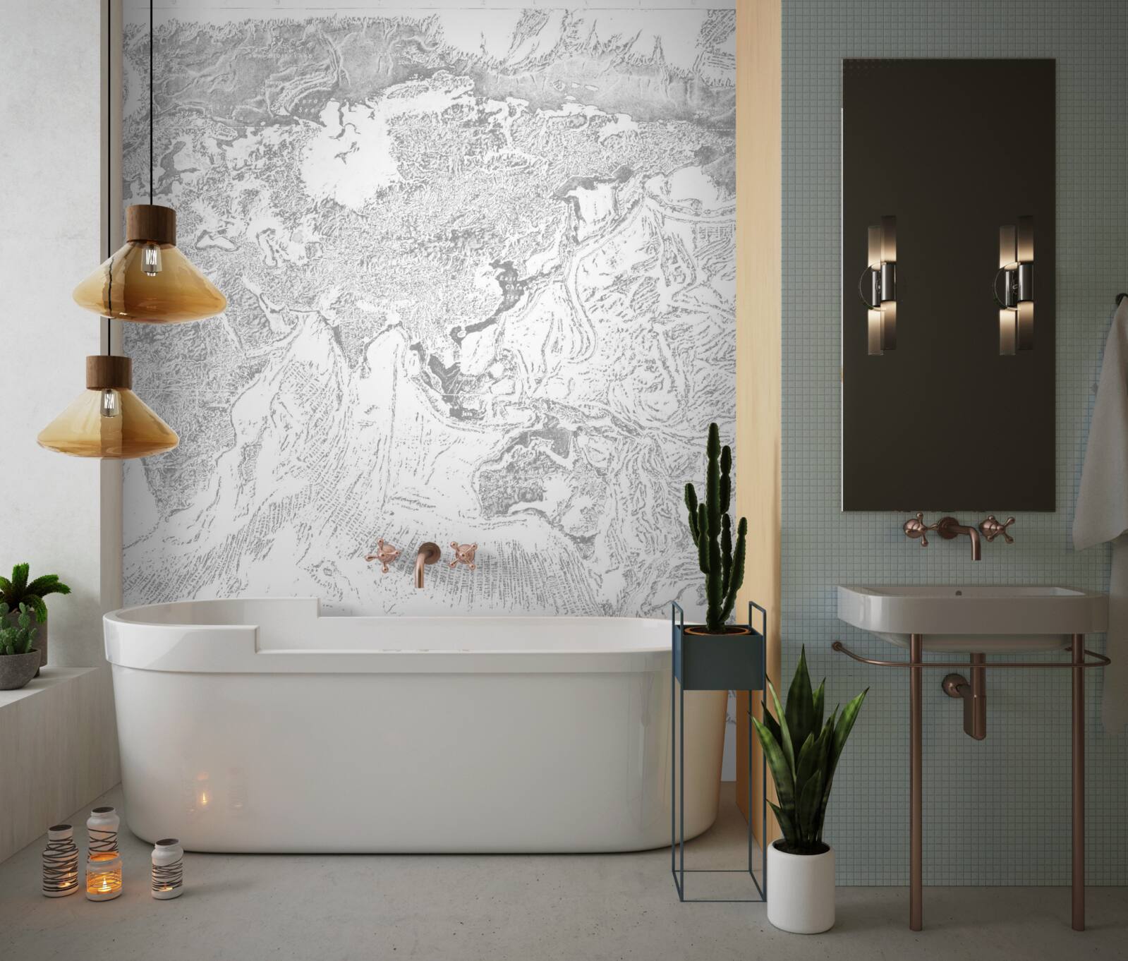 Fototapeta západ slnka nad horskou abstrakciou a lesom