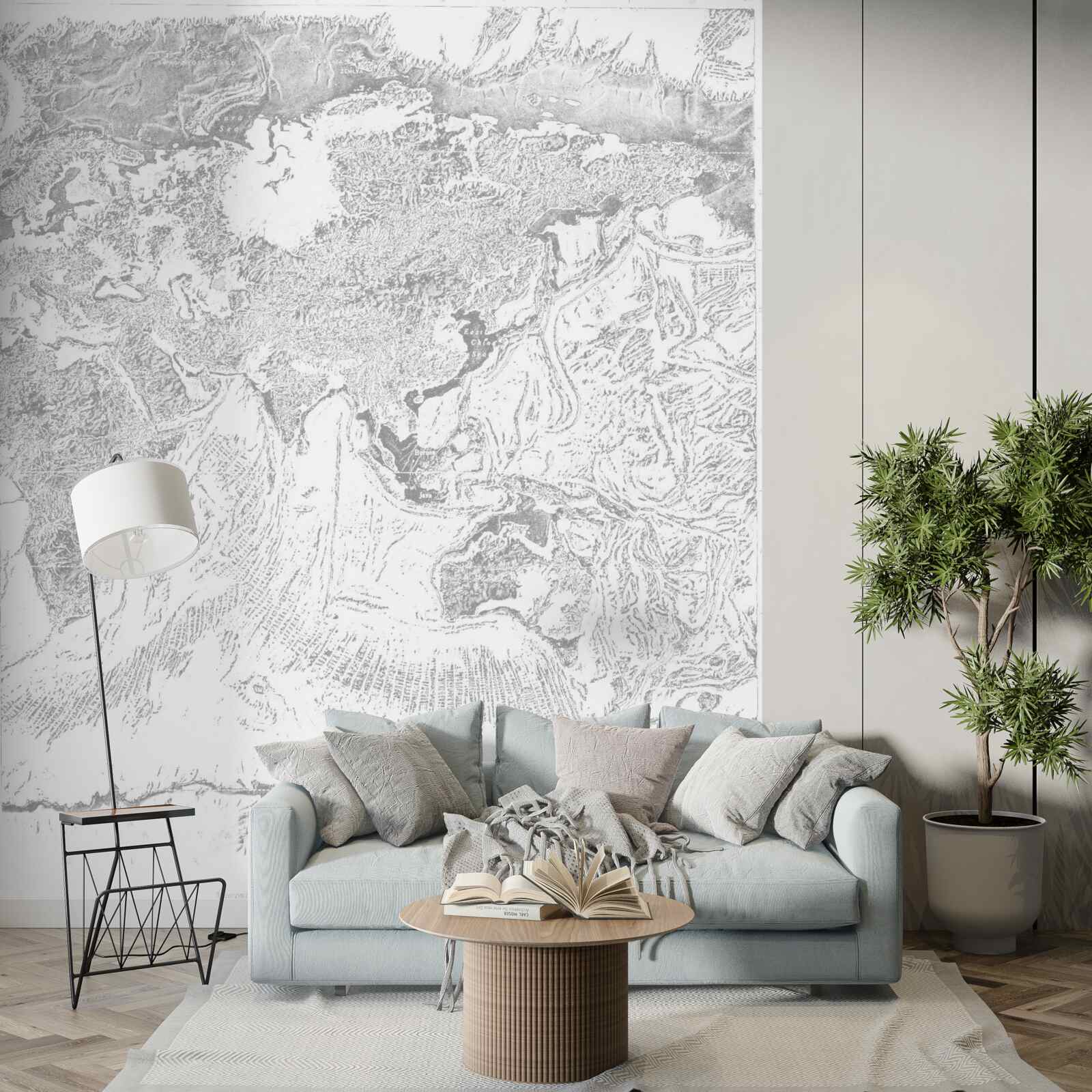 Fototapeta západ slnka nad horskou abstrakciou a lesom