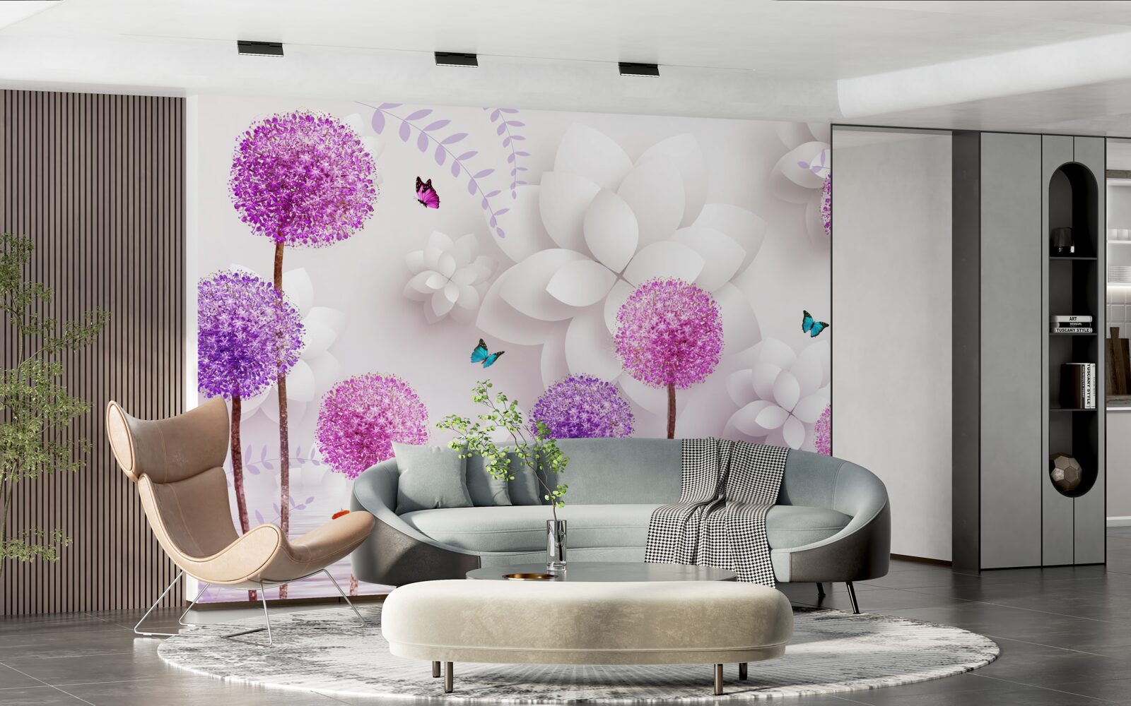 Fototapeta fialové púpavy plávajúce na vodnej hladine