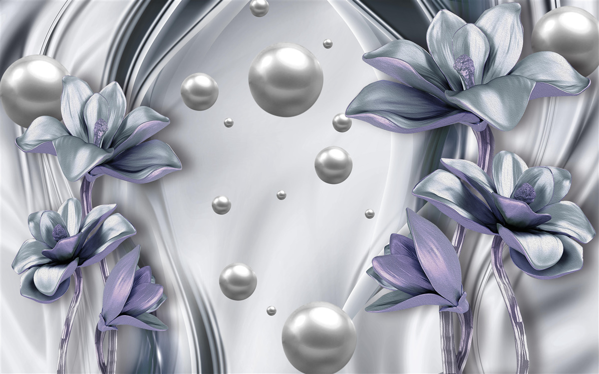 Fototapeta odraz perál a kvetov vo vode