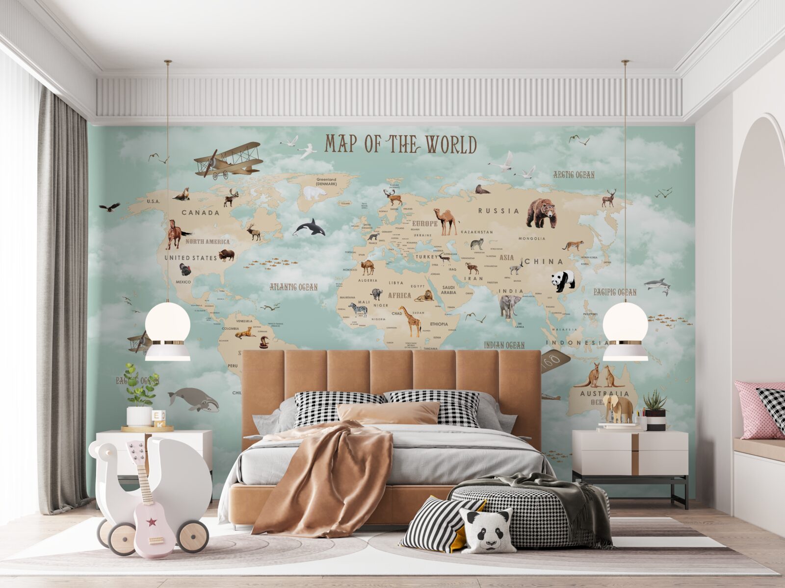 Fototapeta fauna v geografickom atlase