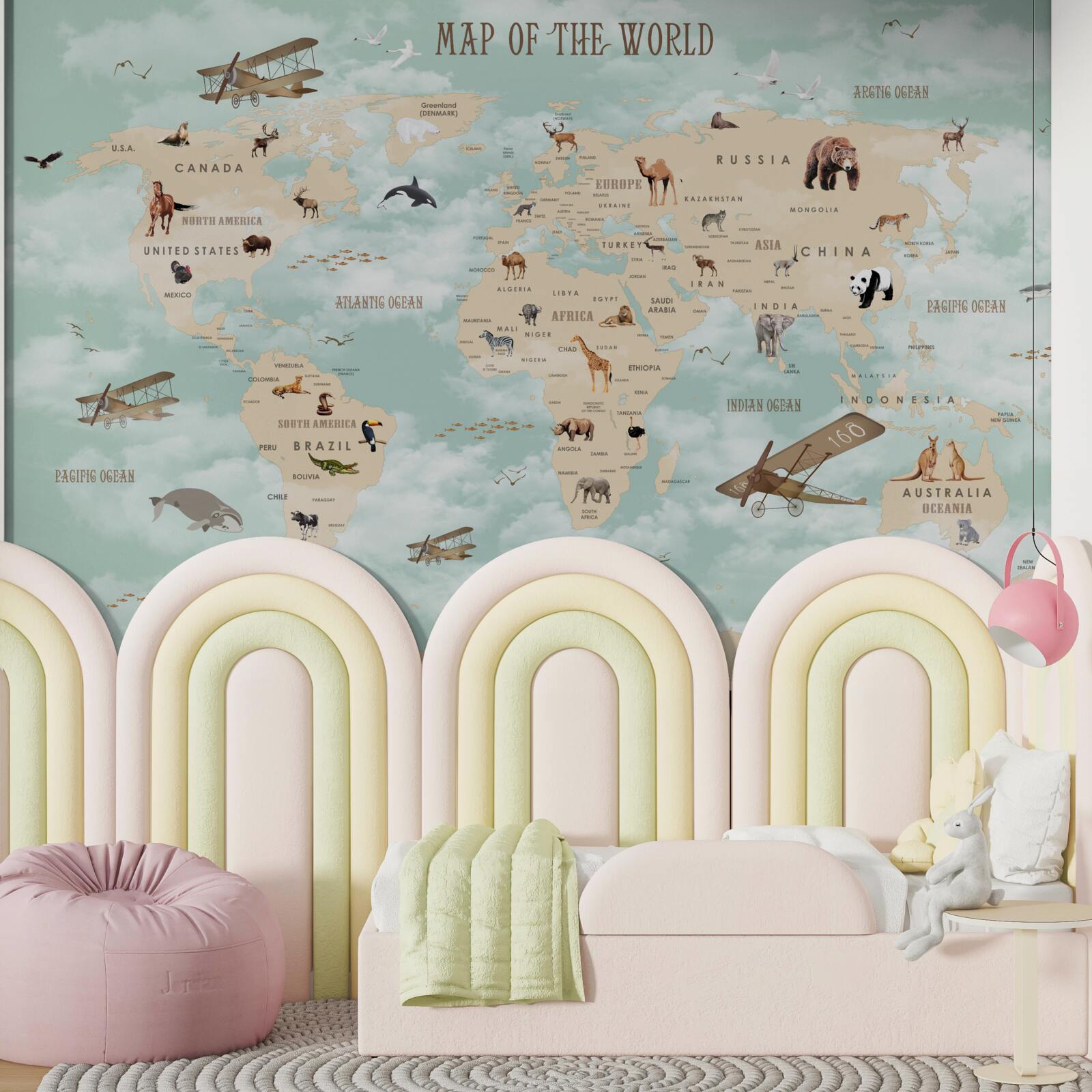 Fototapeta fauna v geografickom atlase