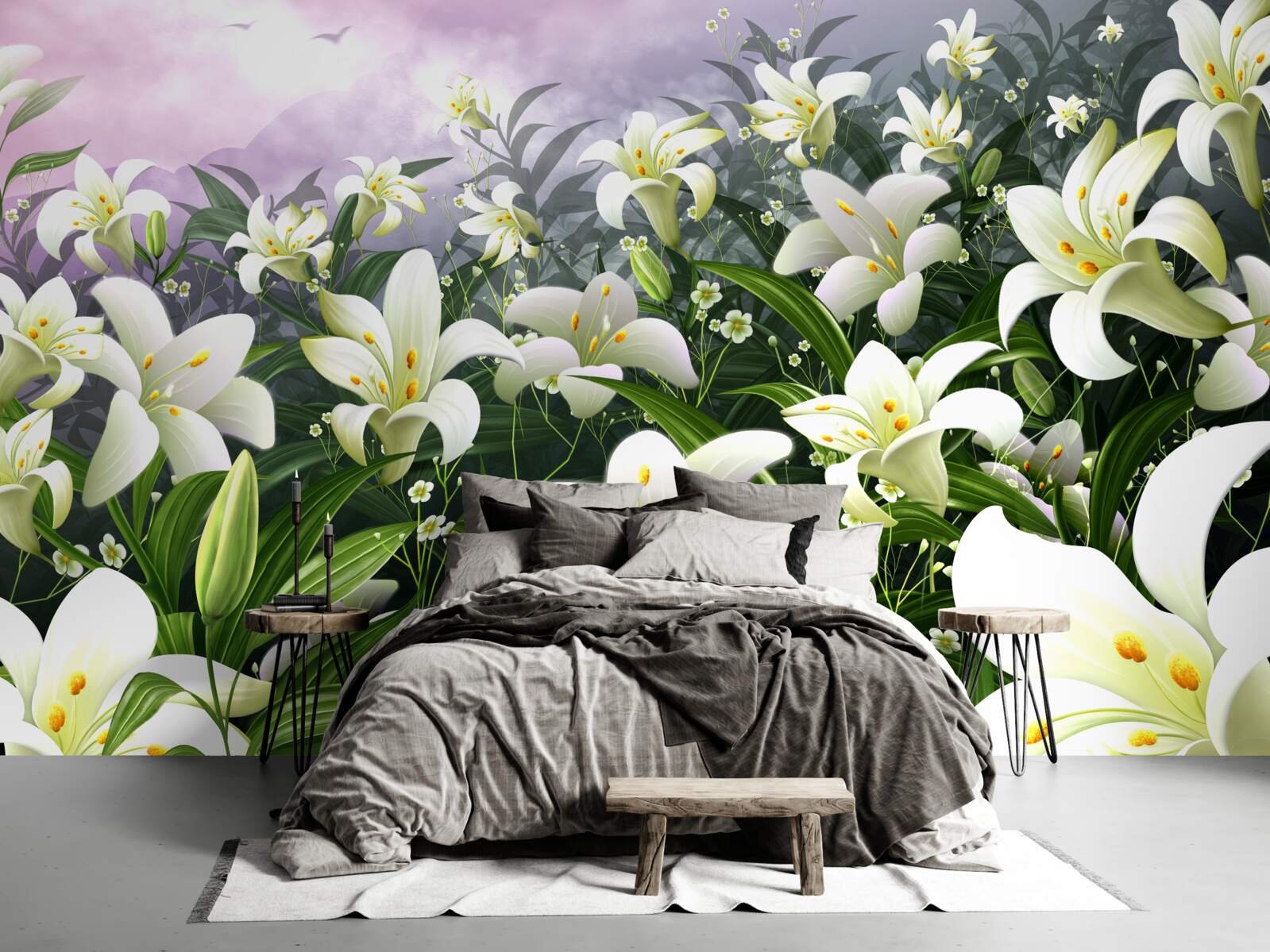 Fototapeta snehovo biely koberec z ľalií