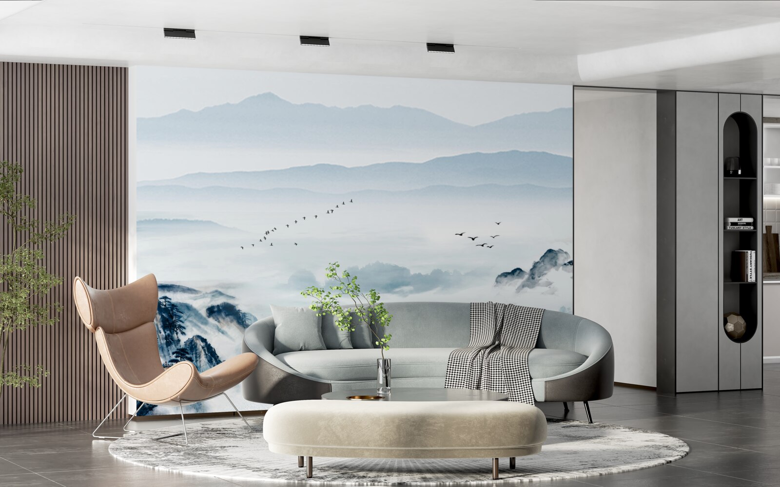 Fototapeta vrcholky hôr sú zahalené v hmle