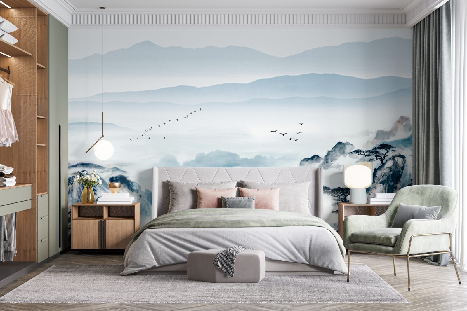 Fototapeta vrcholky hôr sú zahalené v hmle