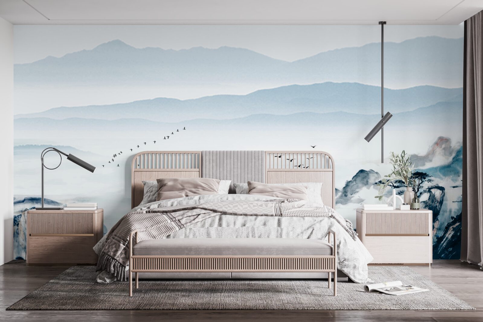 Fototapeta vrcholky hôr sú zahalené v hmle