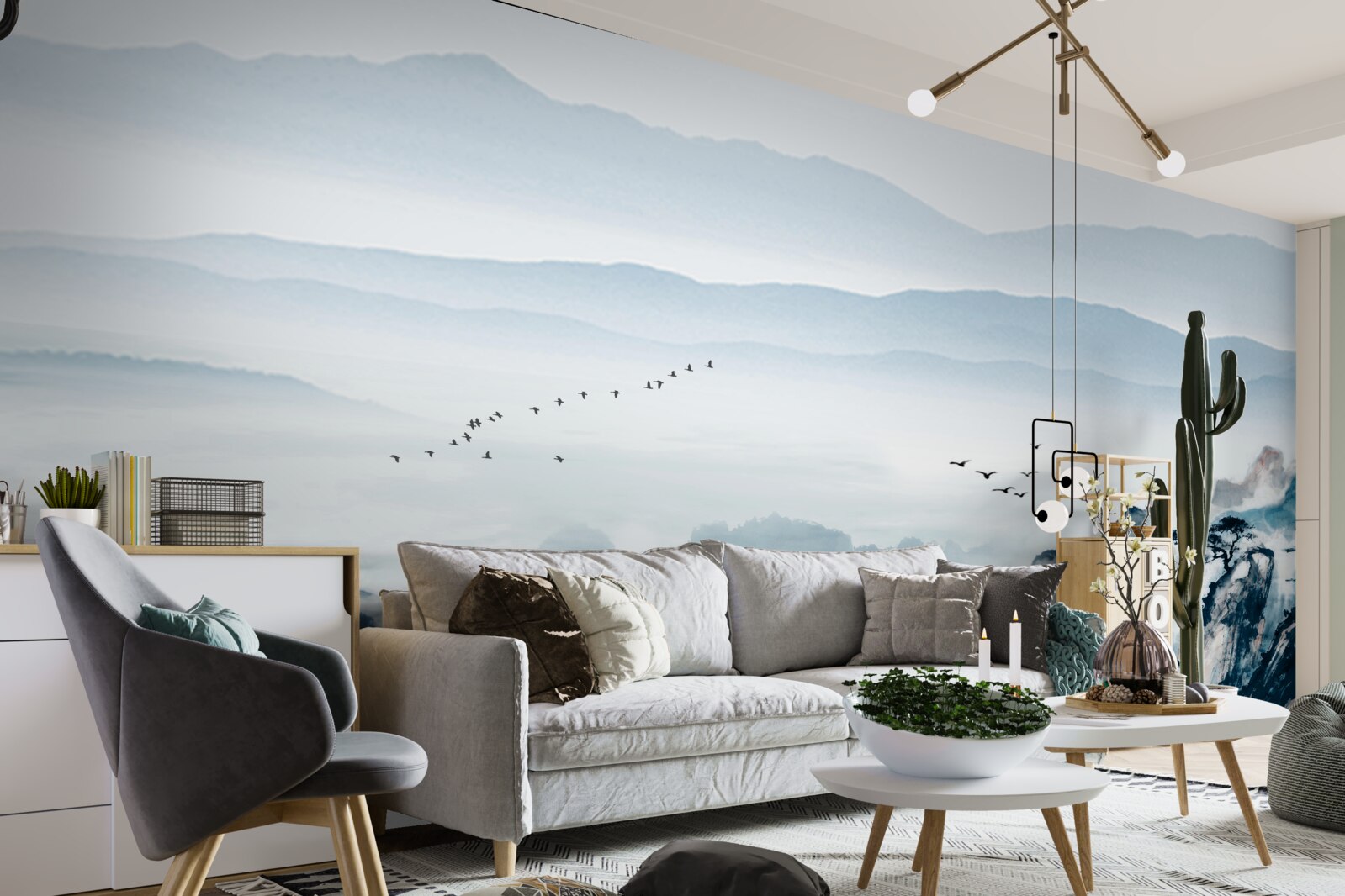 Fototapeta vrcholky hôr sú zahalené v hmle