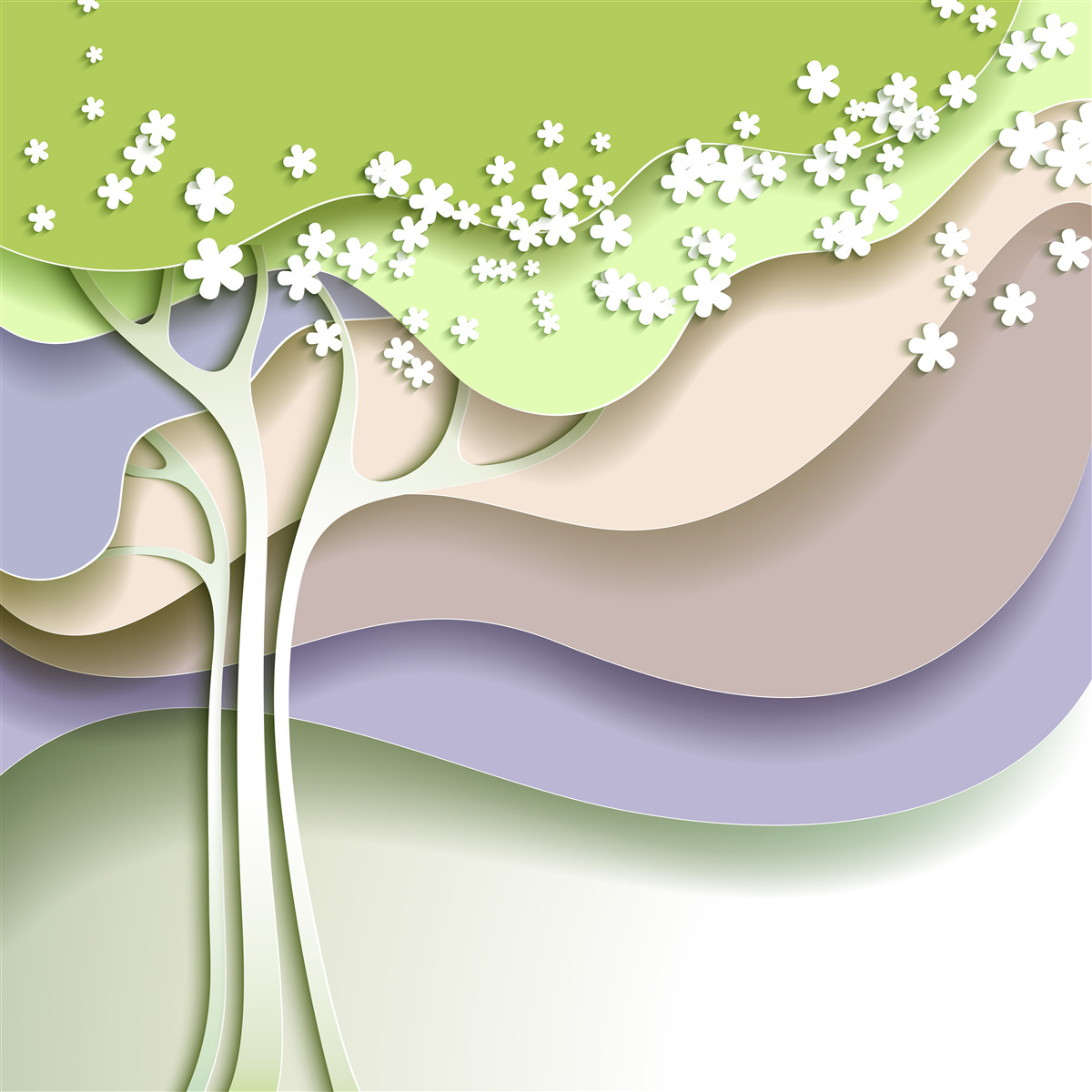 Fototapeta abstrakcia kvitnúceho stromu s listami