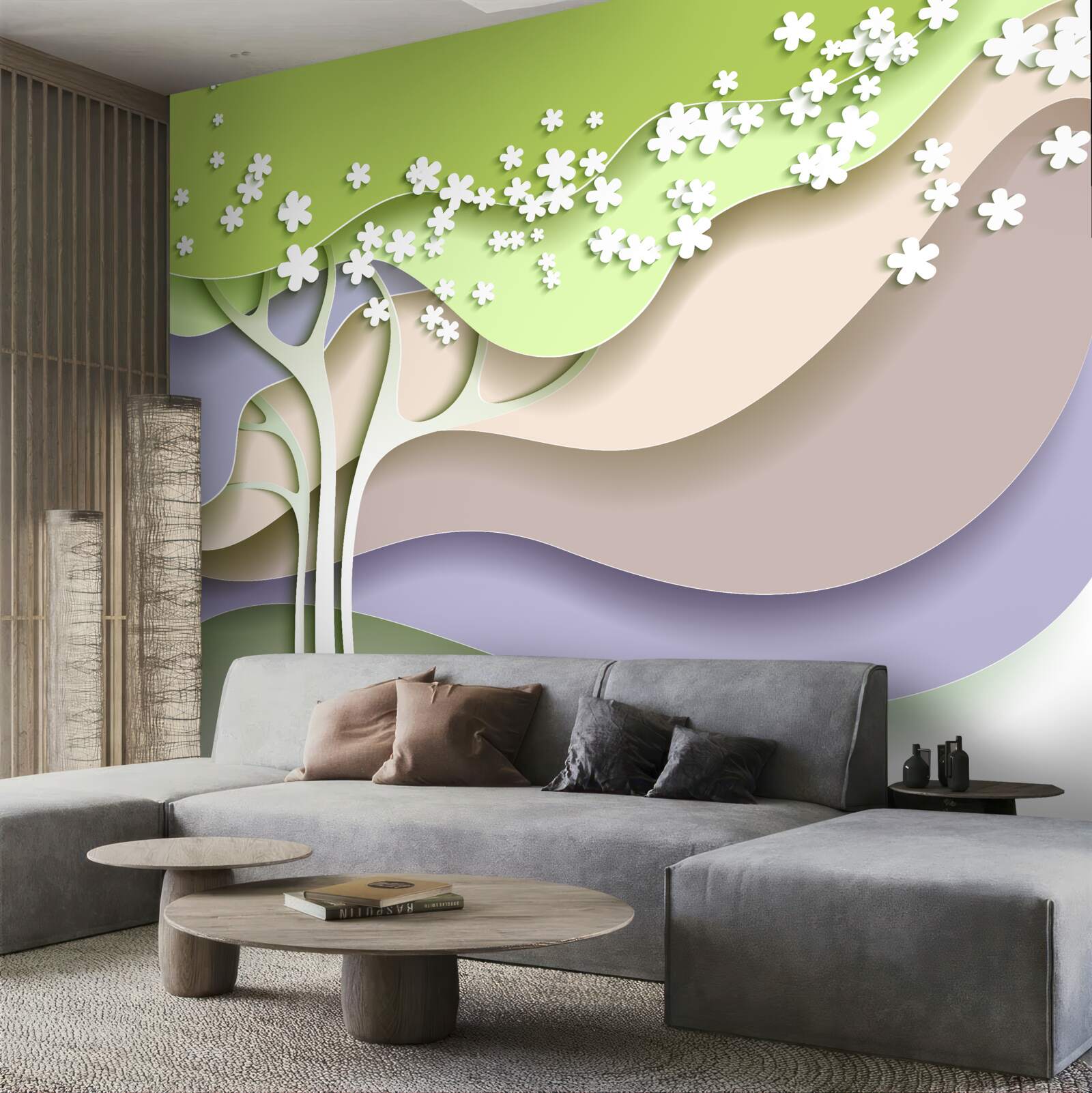 Fototapeta abstrakcia kvitnúceho stromu s listami