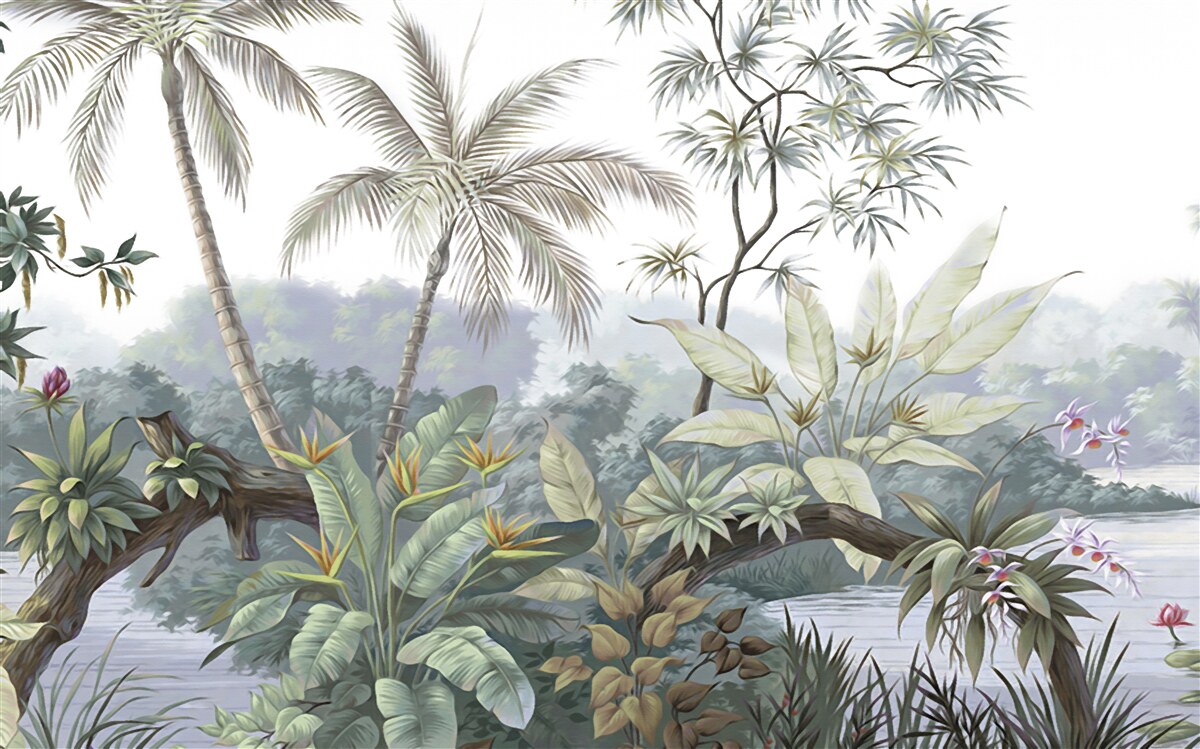 Fototapeta rastliny v džungli po daždi