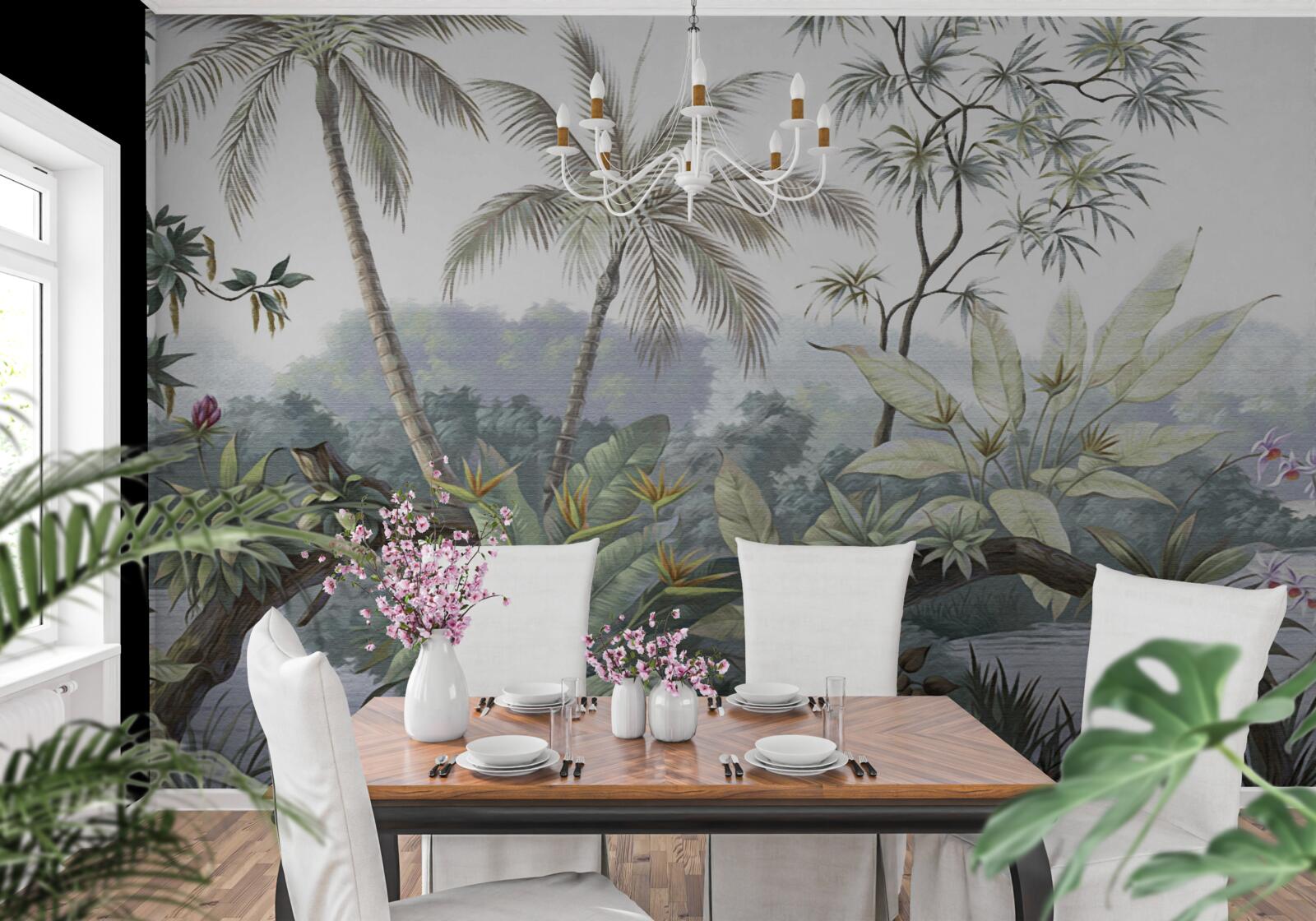 Fototapeta rastliny v džungli po daždi