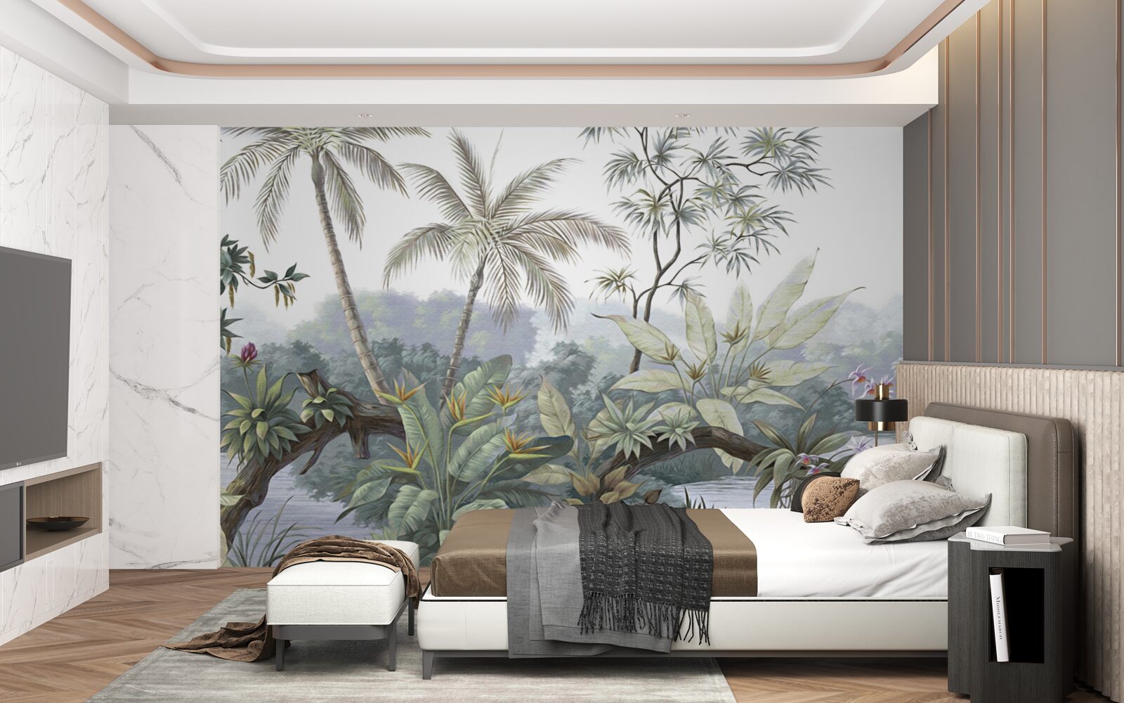 Fototapeta rastliny v džungli po daždi