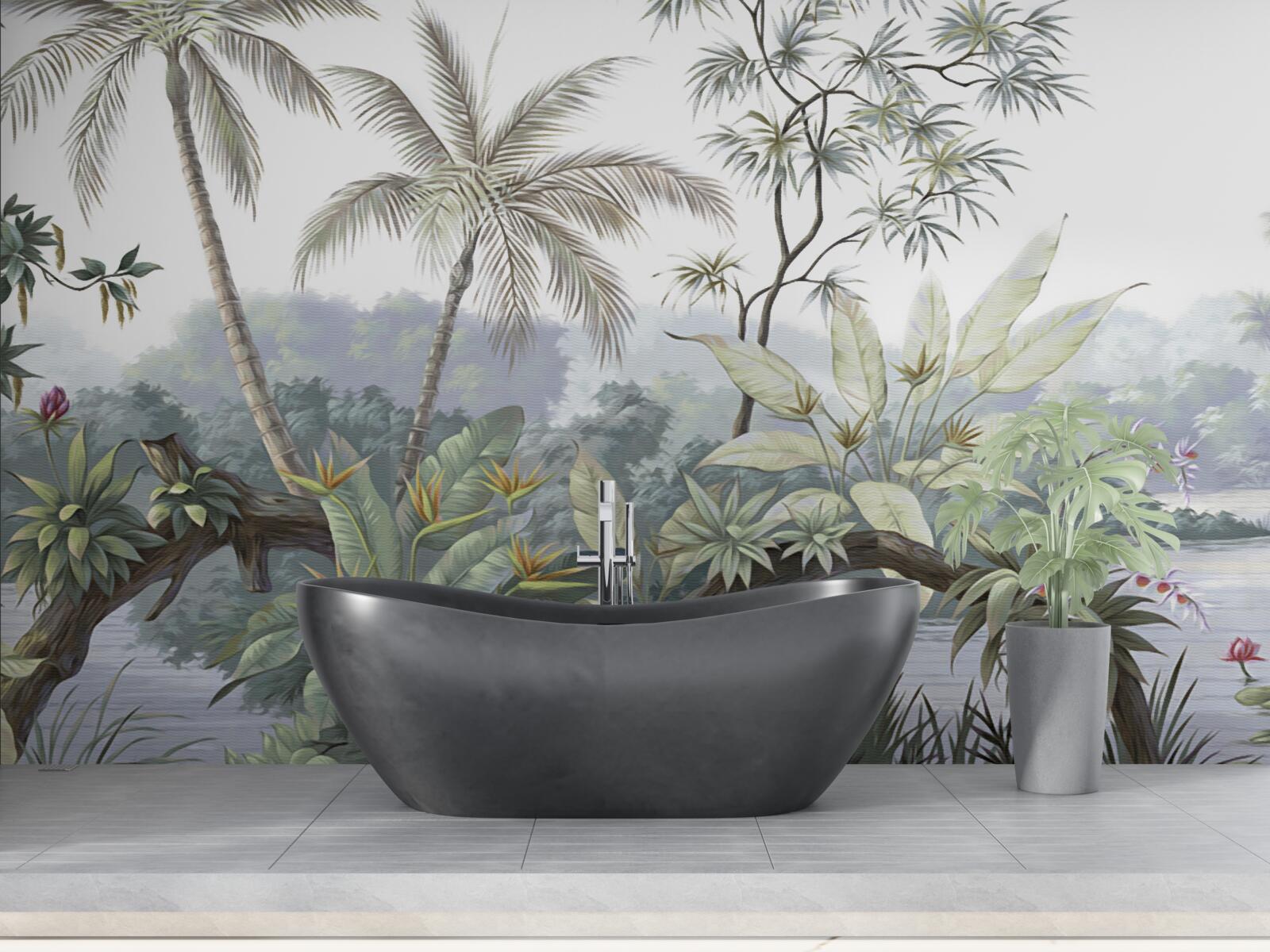 Fototapeta rastliny v džungli po daždi