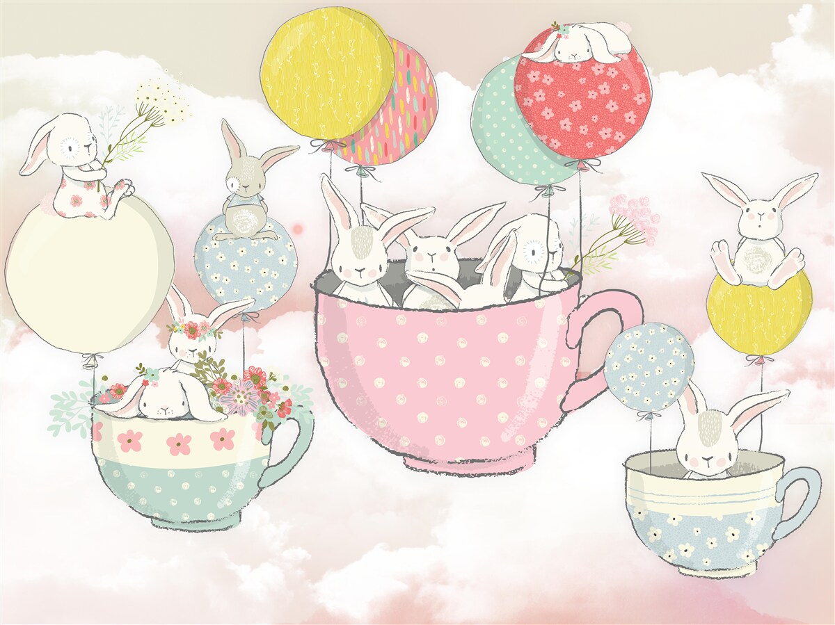 Fototapeta králiky v kruhoch