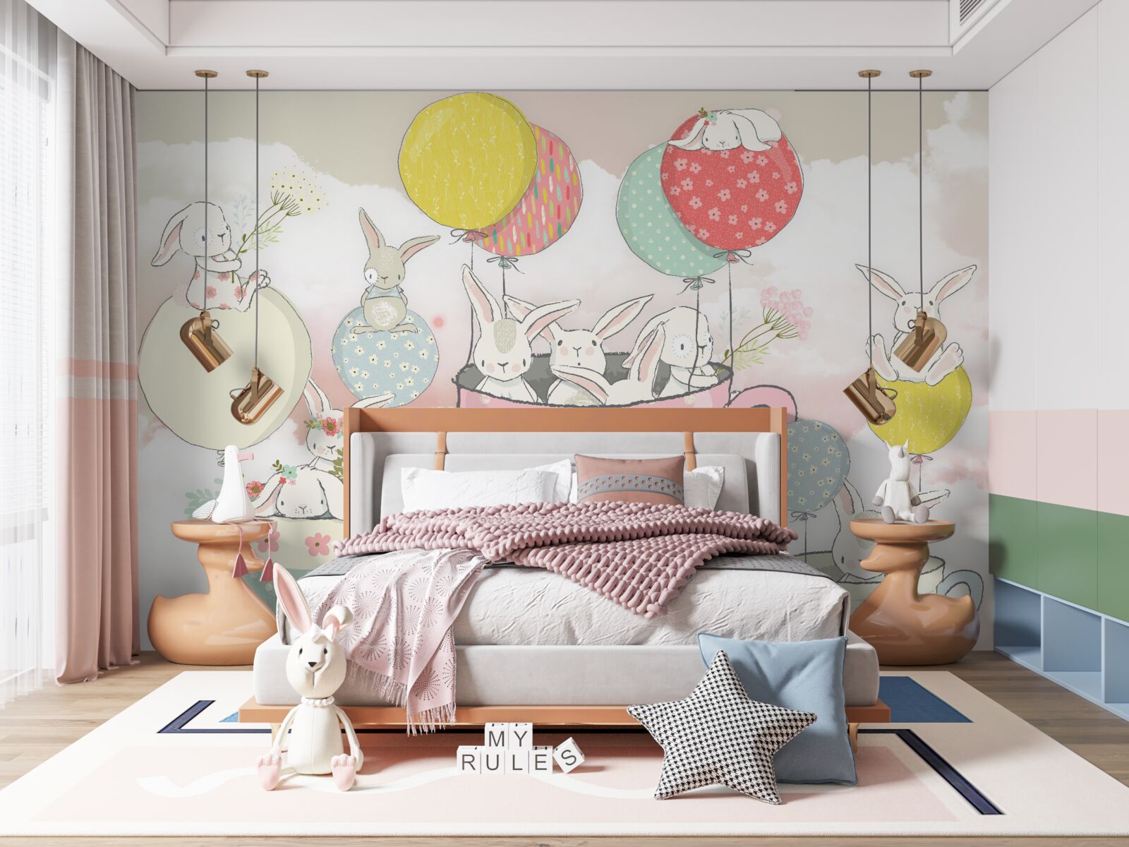 Fototapeta králiky v kruhoch