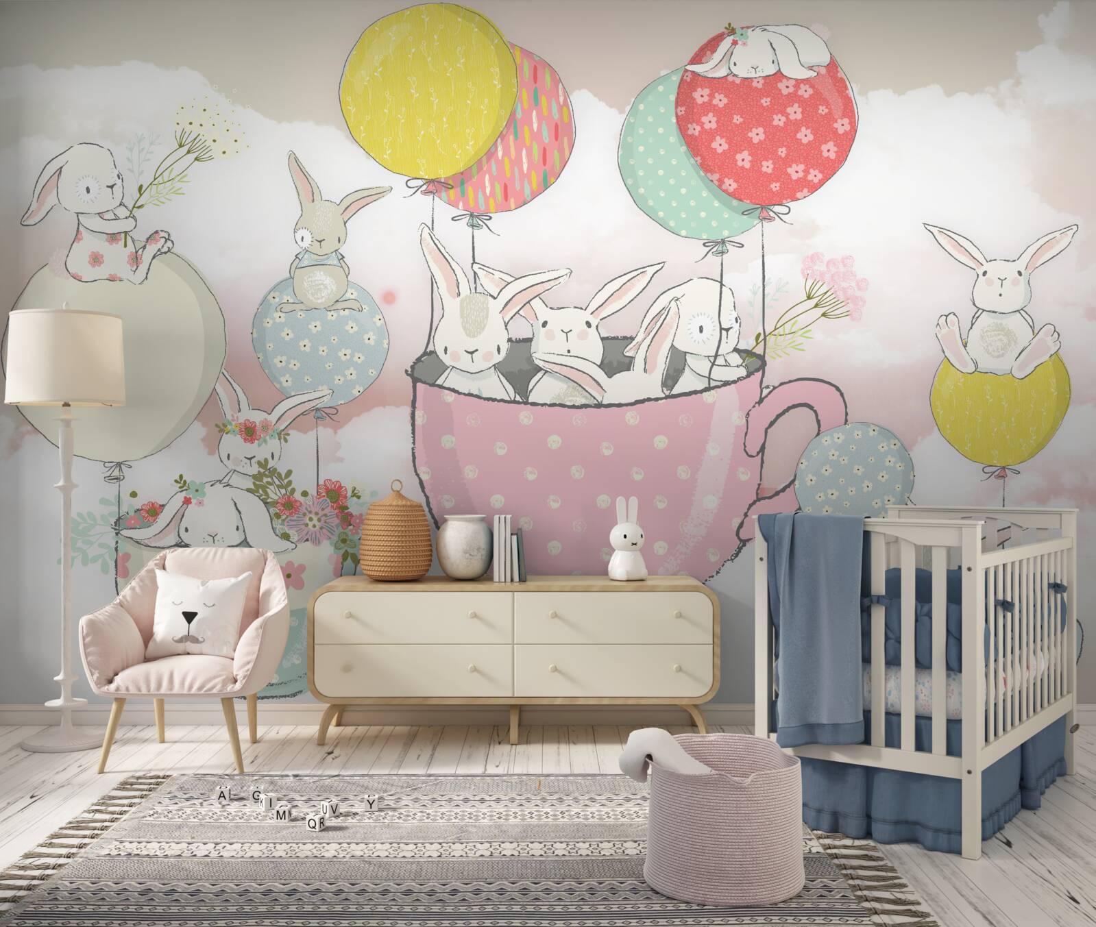 Fototapeta králiky v kruhoch