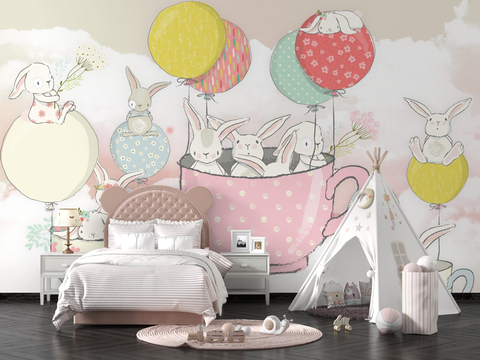 Fototapeta králiky v kruhoch